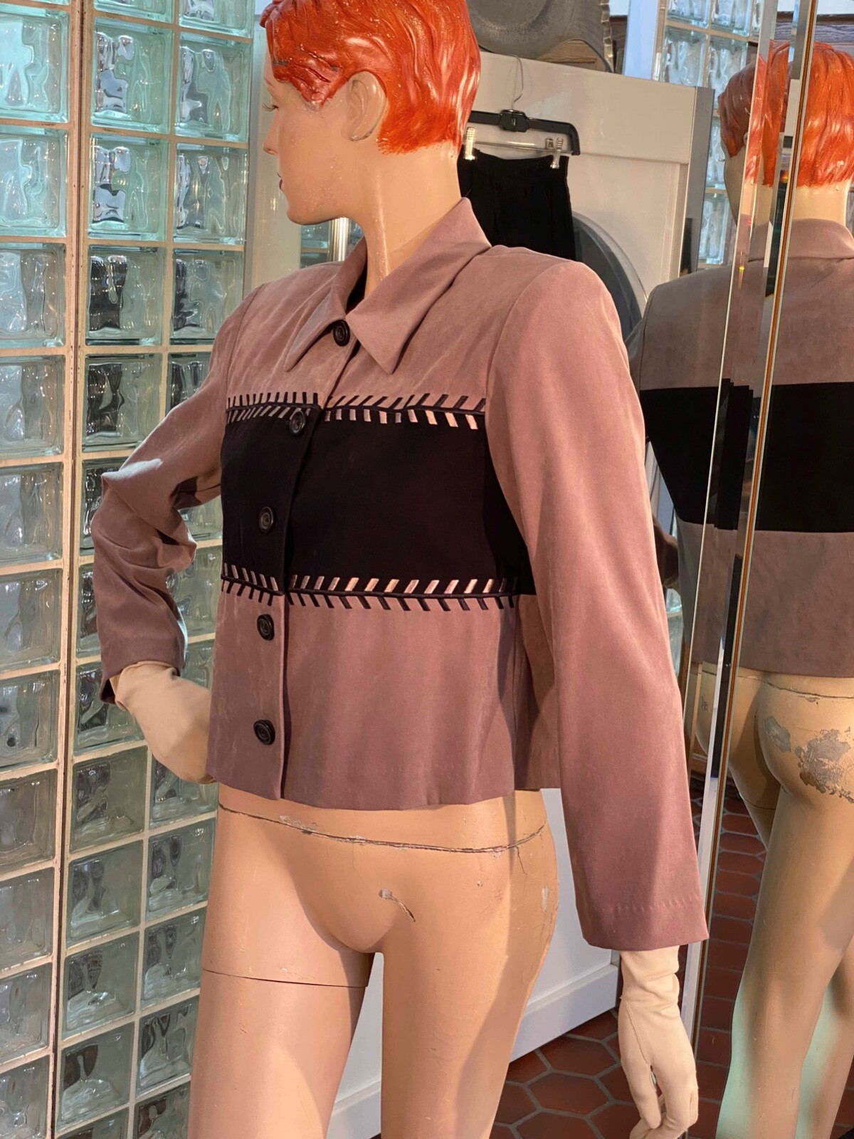 VTG 80s Women POSITIVE ATTITUDE BLACK TAUPE SIZE 6 women Pants Suit