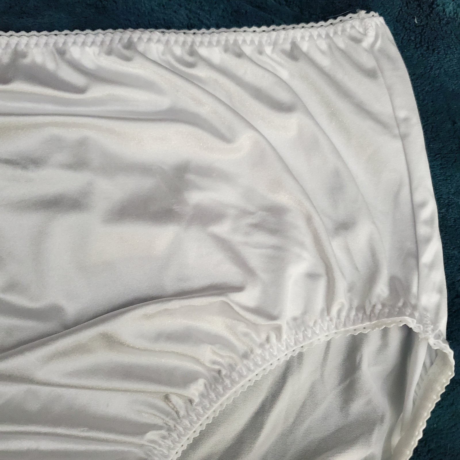 Vtg Sheer Panties Shiny Silky Nylon Gusset Plus Size 11 Sissy Sexy Granny Panty