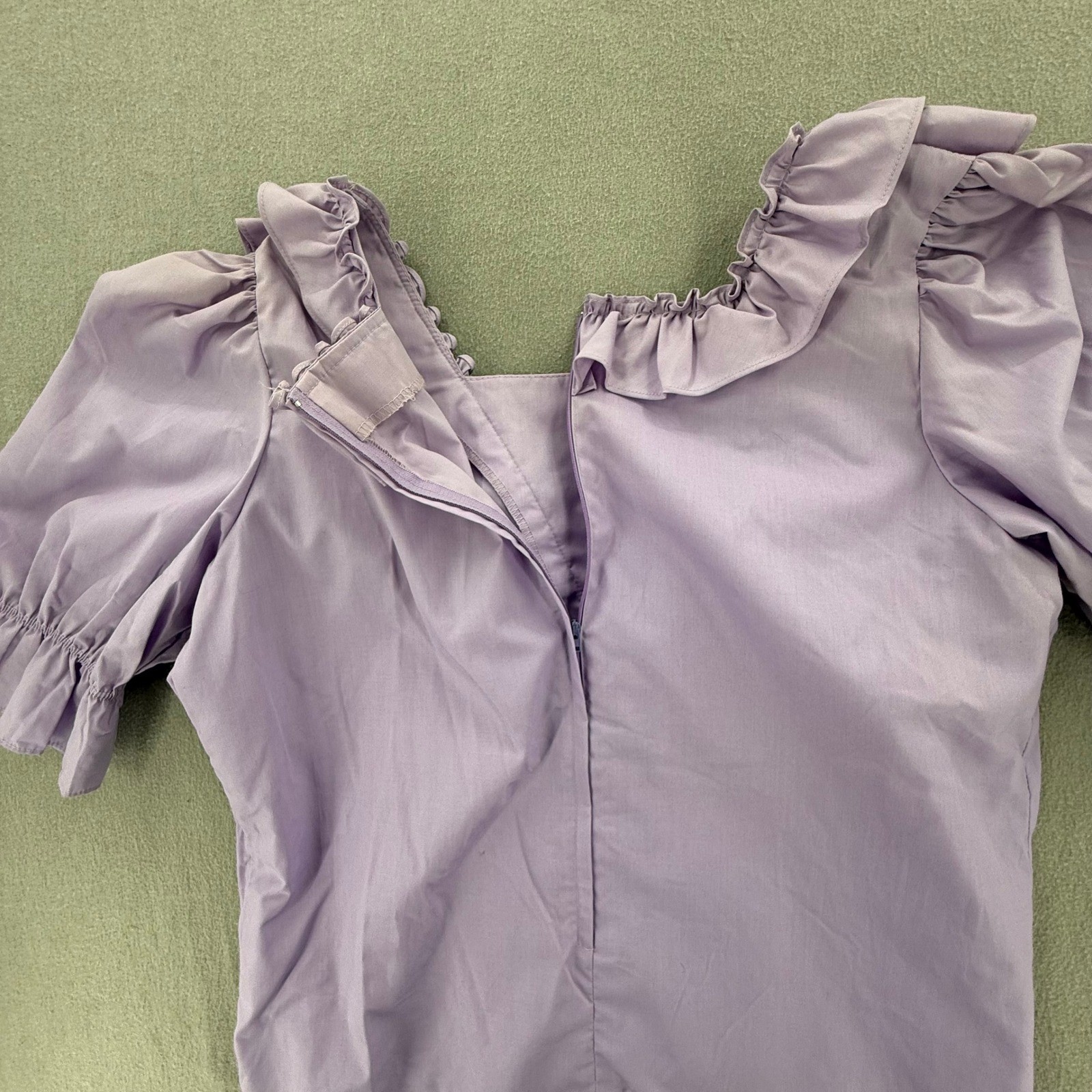 Vintage Square Dance Tiered Western Prairie Lavender Full Circle Skirt Blouse XL