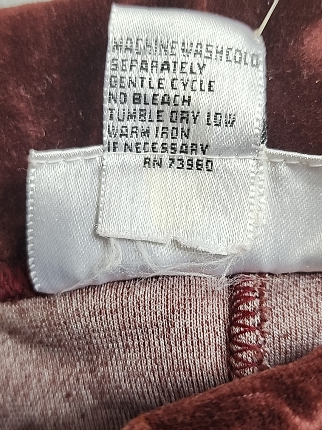 Y2K Vintage Stirrup Pants Yoga Adrian Jordan Velour Sz 22/24 RETRO Maroon 1990’s