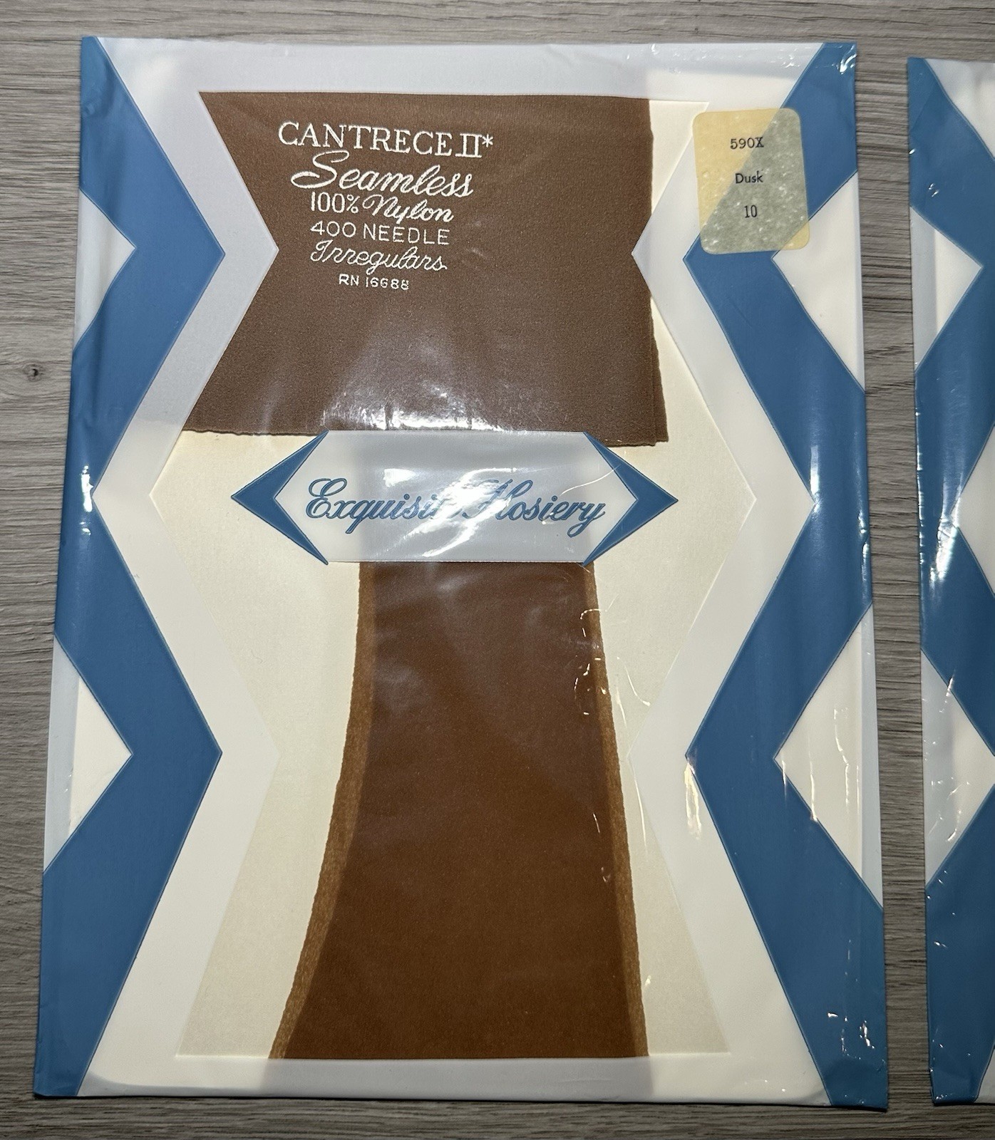 Vtg 60s 70s CANTRECE II Seamless Nylon Stockings Exquisite Hosiery Dusk Brown 10