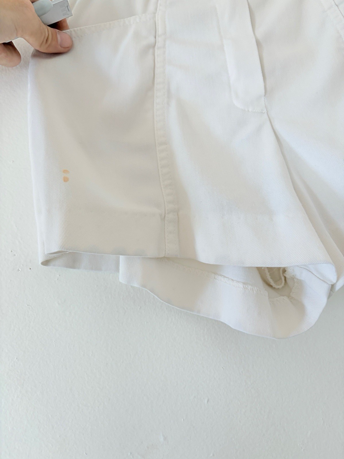 1970s Court Casuals High Waist White Tennis Skort Shorts Stretch Twill Patina 24