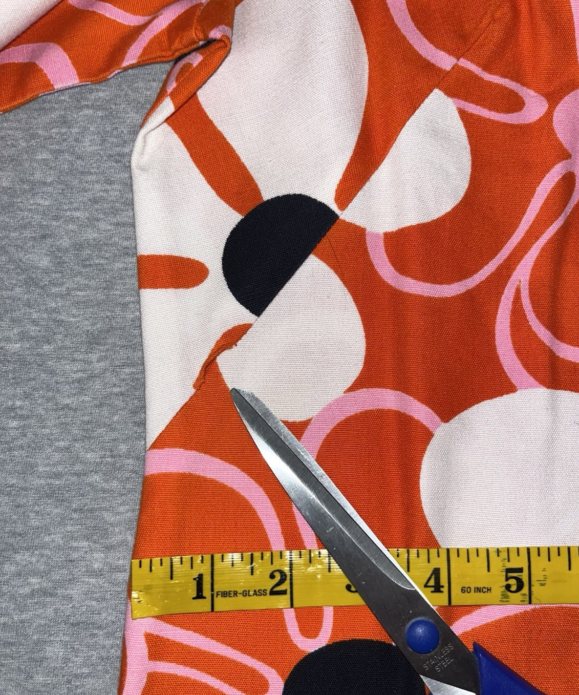 VTG Malihini Hawaiian Cotton Barkcloth Maxi Hostess Dress Orange Daises Floral