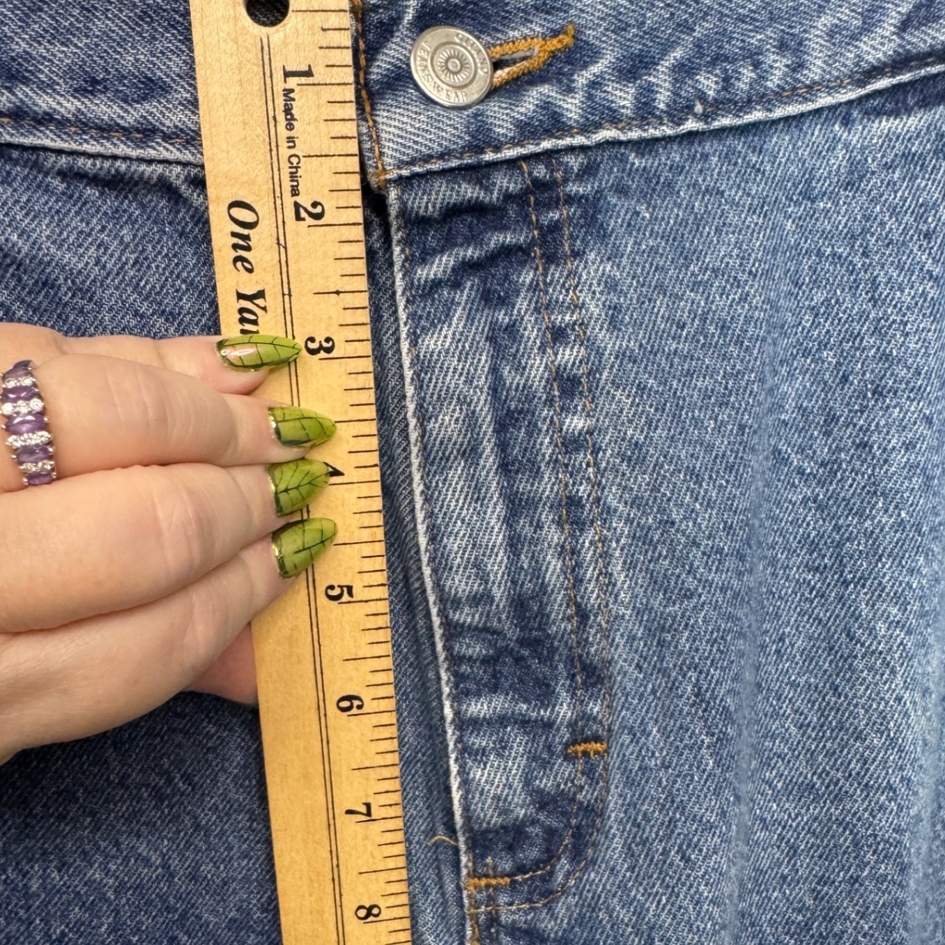 Vintage Gitano Jeanswear High Waisted Tapered Leg Denim Jeans Blue 18P Petite