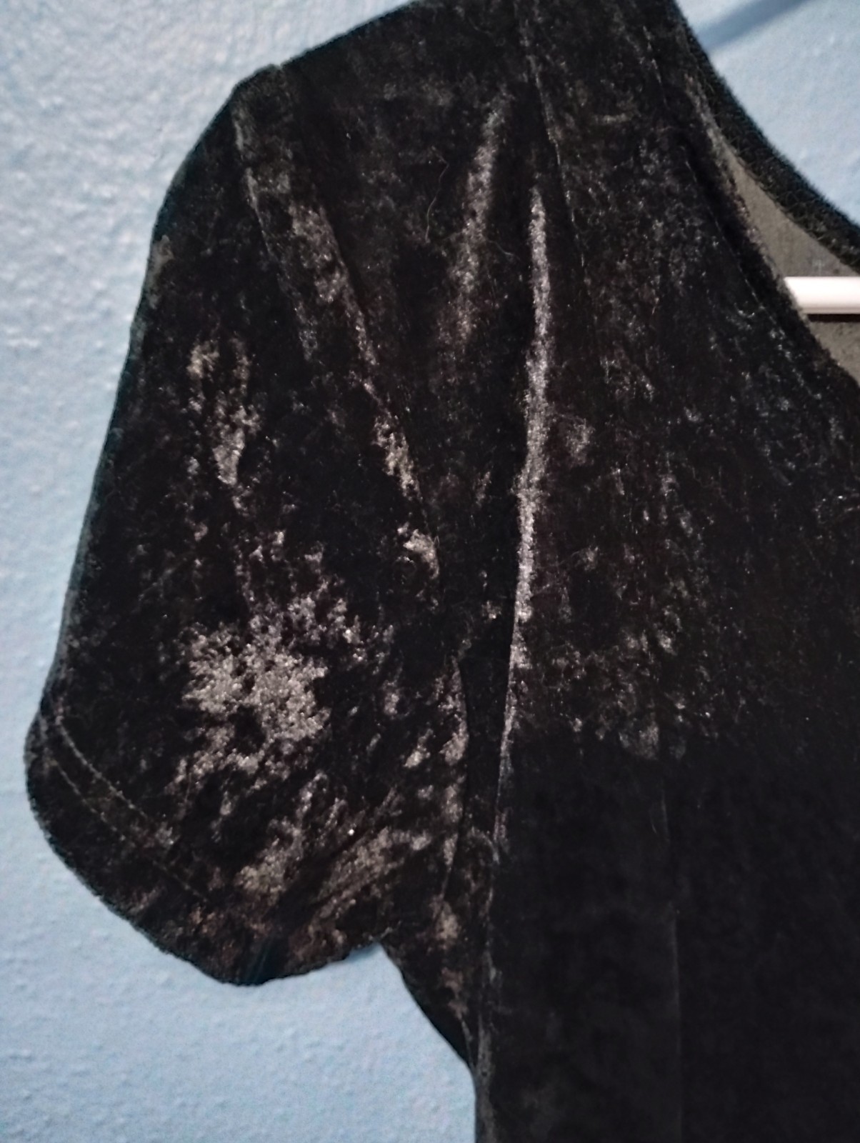 Vintage Black Crushed Velvet Dess By Miss California Apparel Size Medium