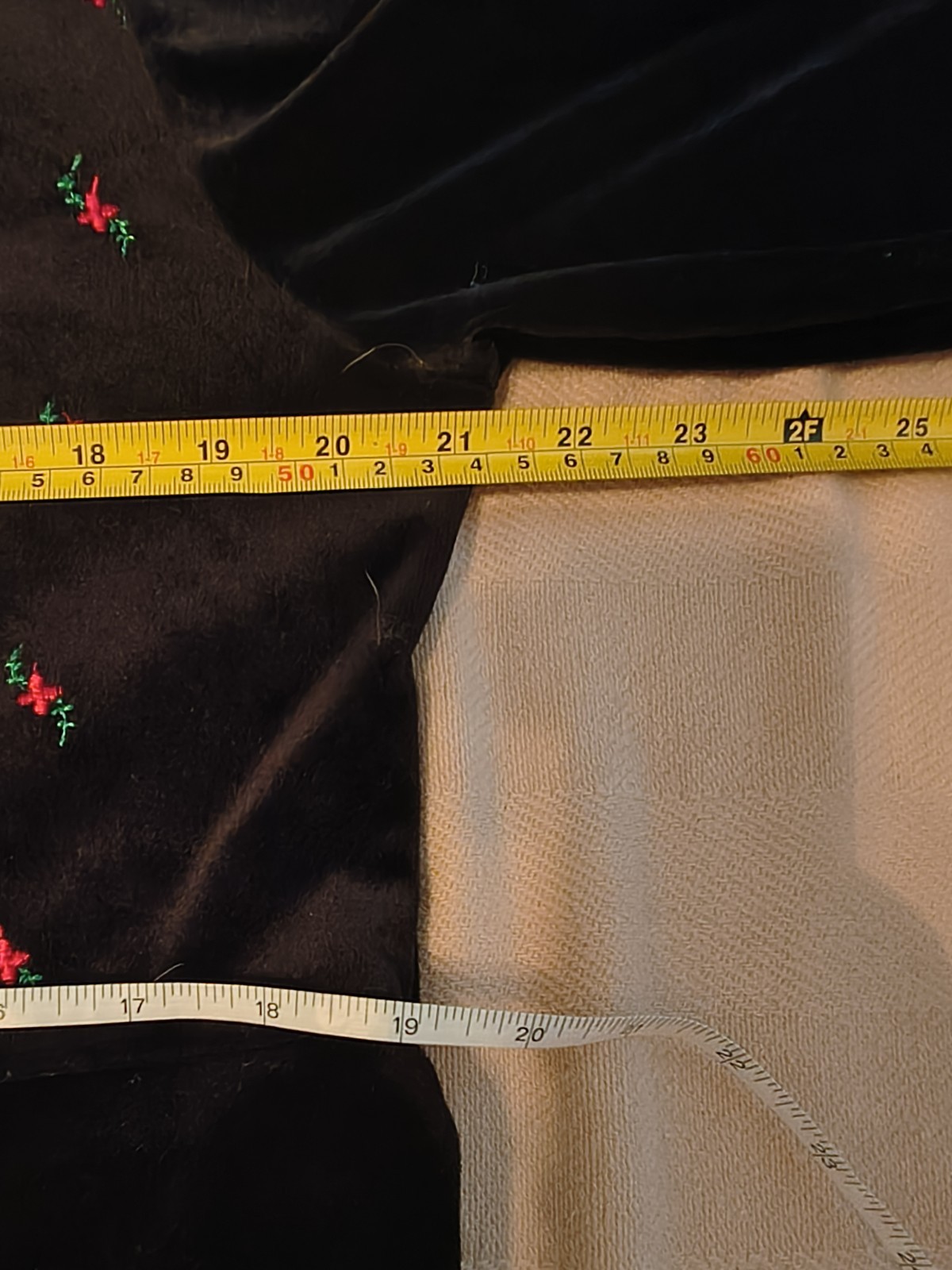 Vintage Cottagecore Farmhouse Cabincore Holiday Velvet Dress Size Approx L -D29