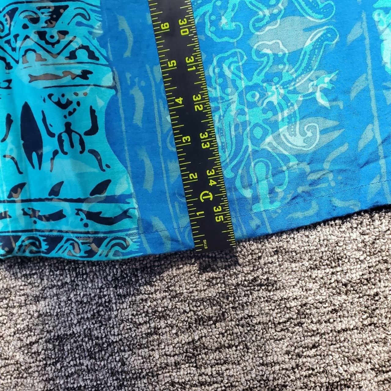 Vintage Hilo Hattie Maxi Wrap Skirt Womens Medium Blue Patchwork Batik Elephant