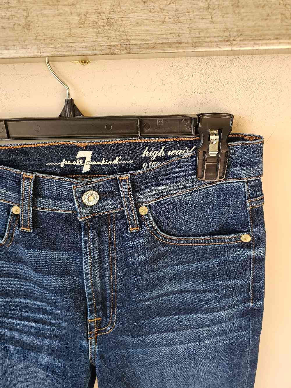 7 For All Mankind Gwenevere High Waist Skinny Jeans Womens Dark Wash Sz. 27