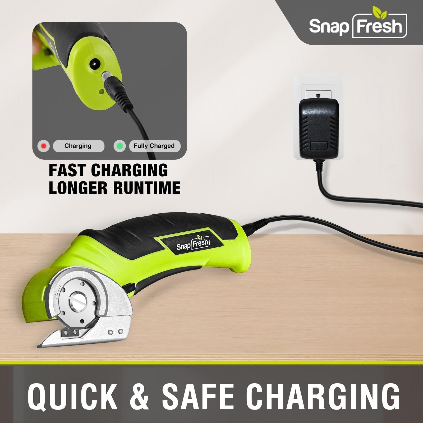SnapFresh 4V Cordless Electric Scissors Mini Box Cutter Carpet Cardboard Leather