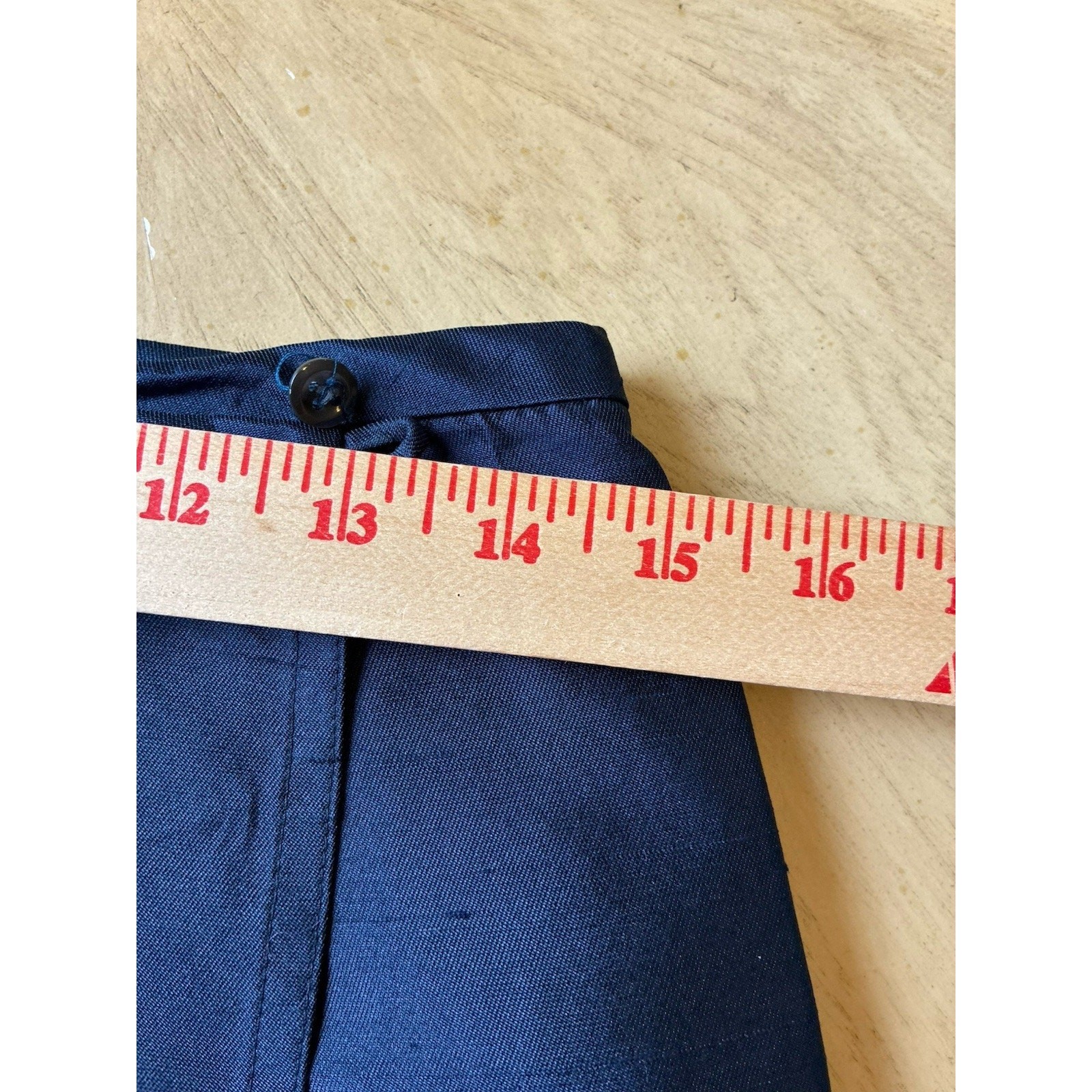 Vtg 90s Ralph Lauren Navy 100% Silk Dupioni Wrap Skirt USA UNITE Slubbed Silk 6