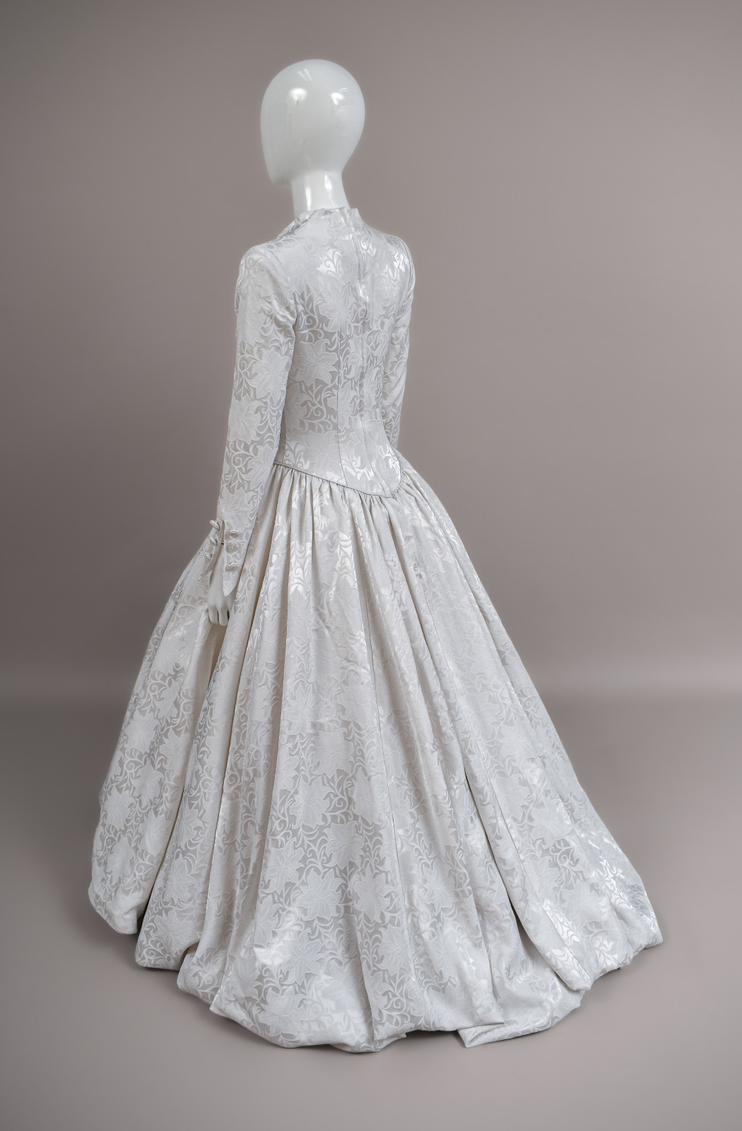 Vintage 1990s Demetrios Gown 18th C. Inspired Wedding Dress Silk Brocade sz 8/10
