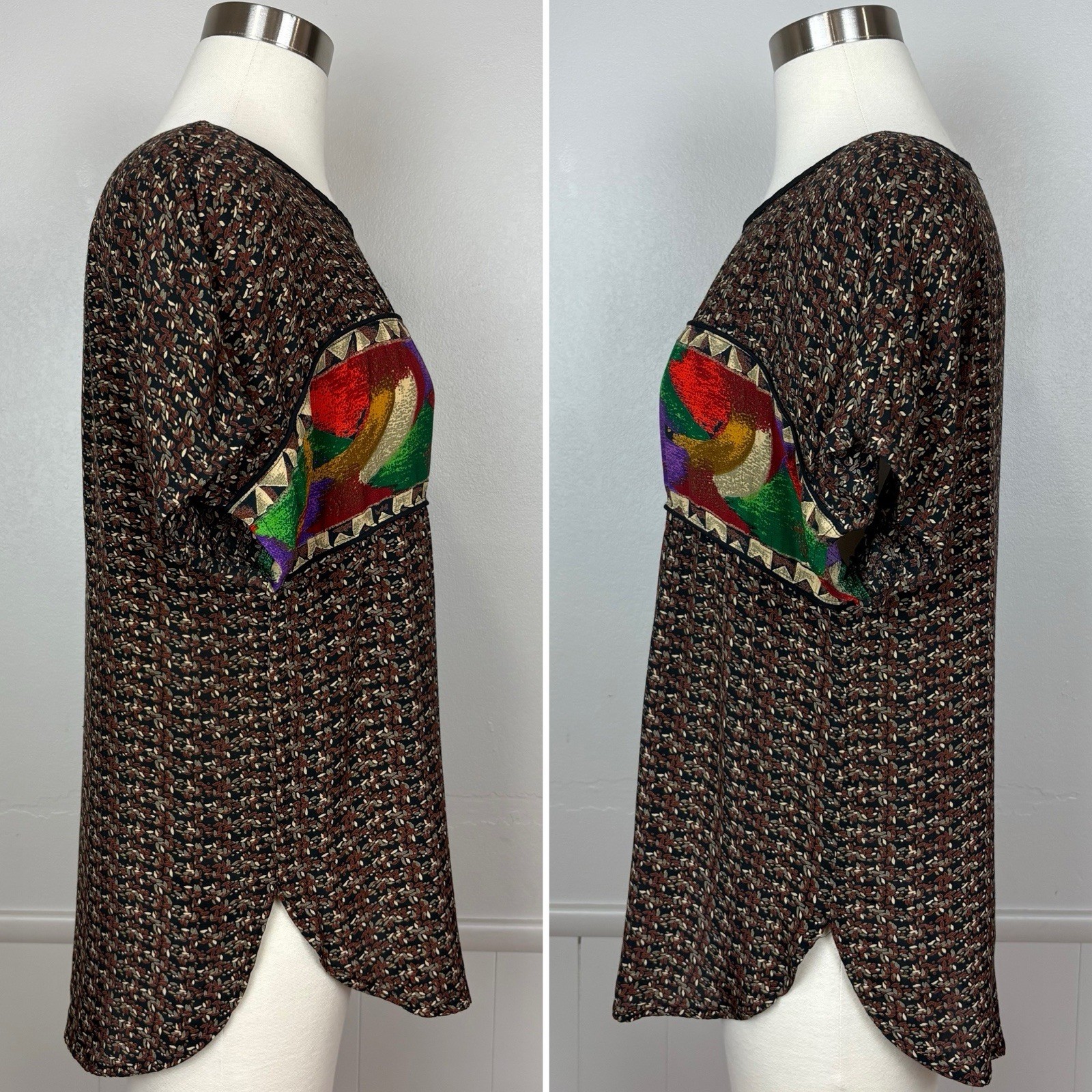 Dorothy Schoelen Platinum Vintage Jacket & Blouse Size P(Small) Abstract Print