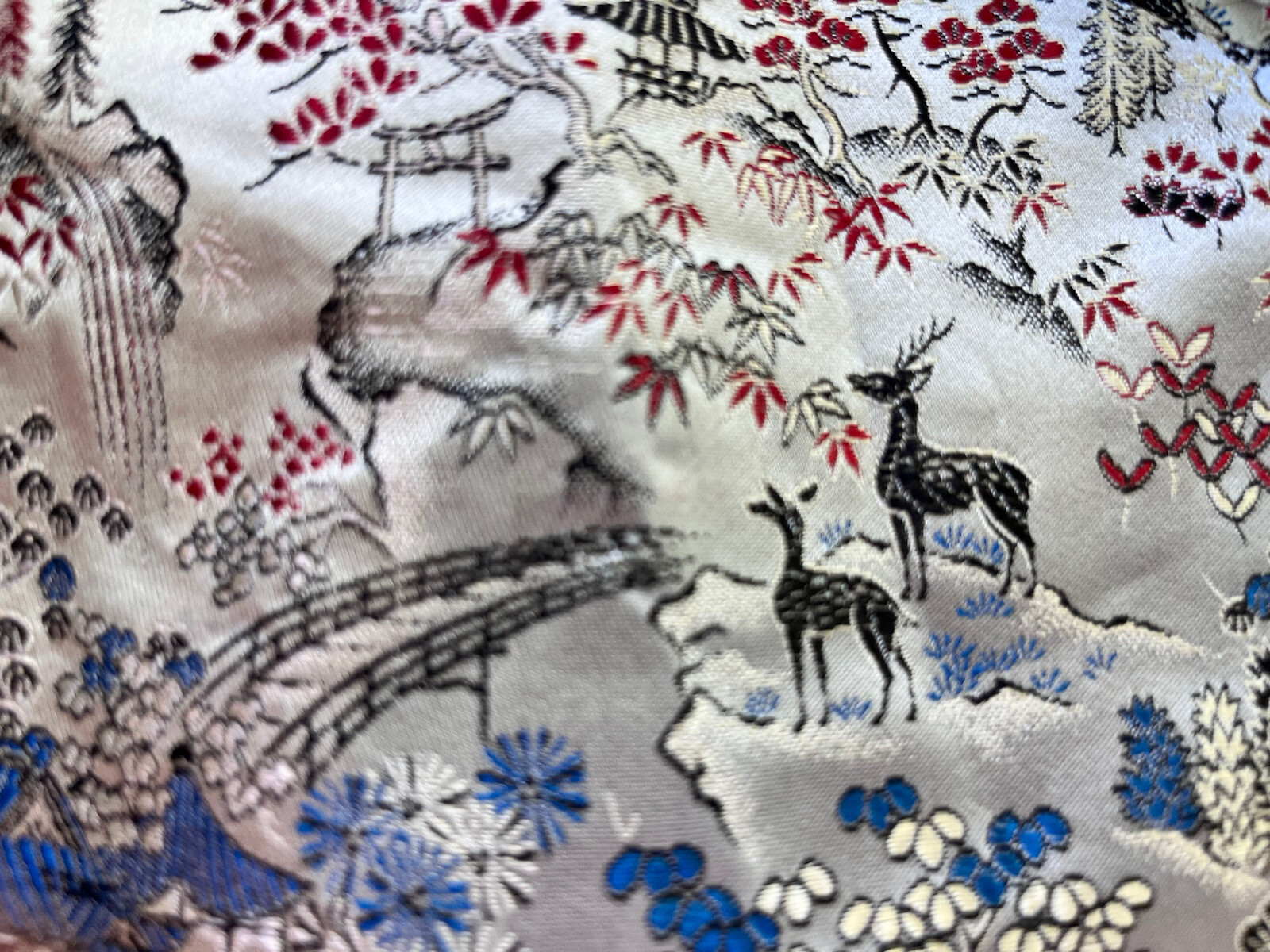 Vintage Silver Brocade Jacket Sun Bros. Yokohama Japan, Small, Perfect Condition
