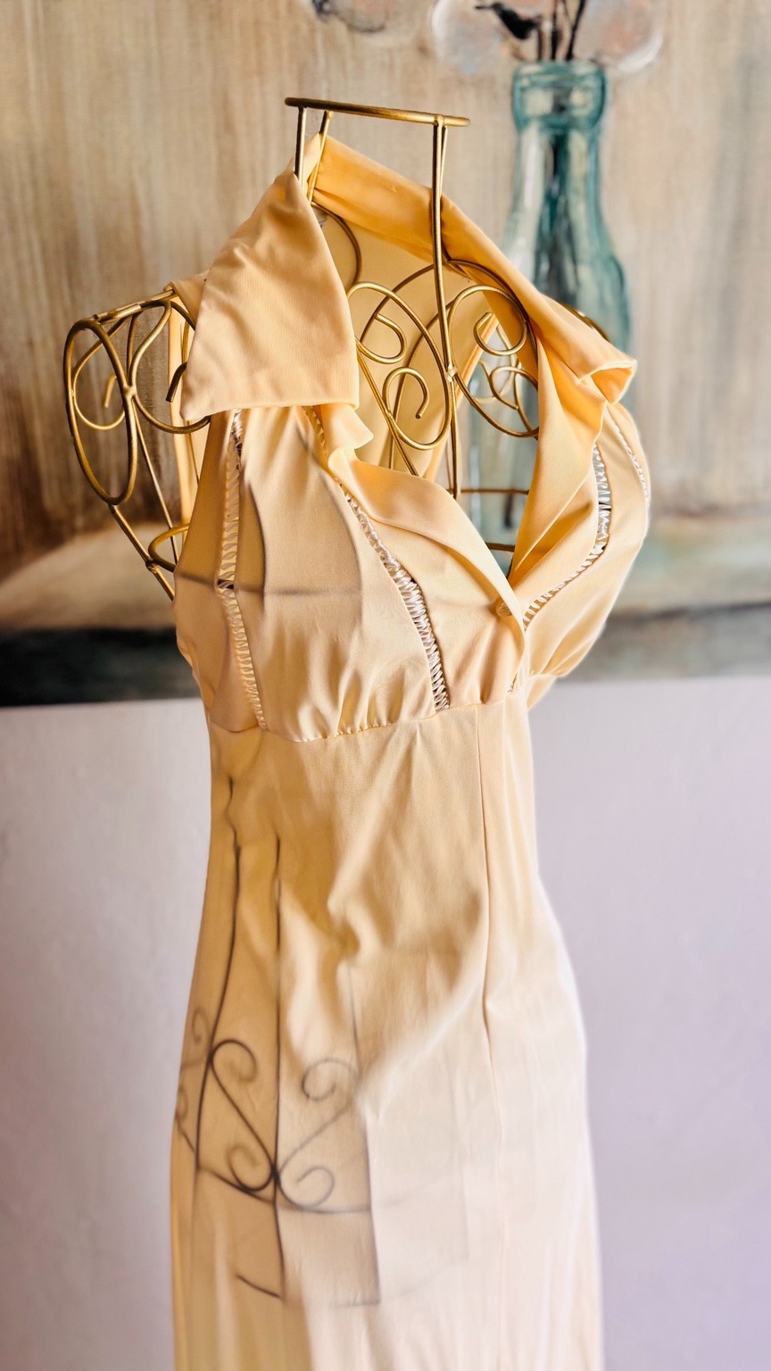 Vintage Dutchess Peignoir Set Robe Nightgown Ivory Nylon USA Bridal Size 11