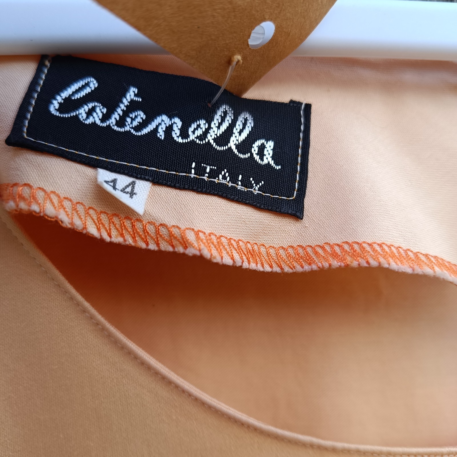 Apricot Peach Sheath Dress 36 S 38 M Vintage Summer Cocktail Dress Catenella Ital