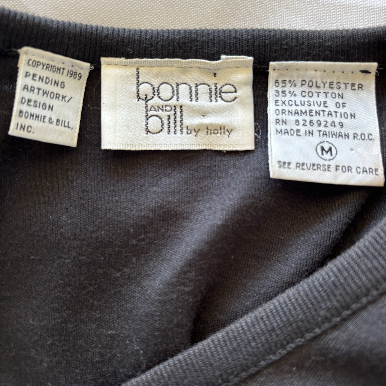 Vtg Bonnie & Bill by Holly 80-90’s Black Top Shirt Med Pleated S/S Buttons Retro