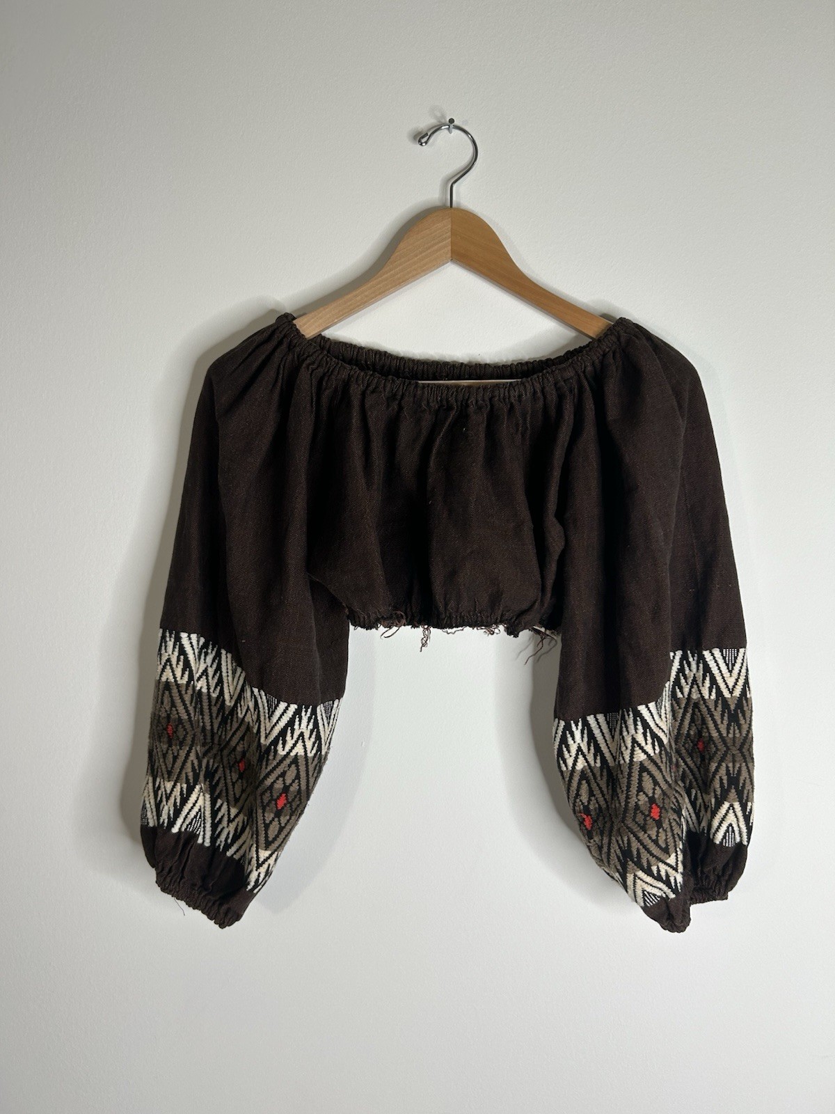 Vintage 1970’s Top Women’s Blown Aztec Crop Top Hippy