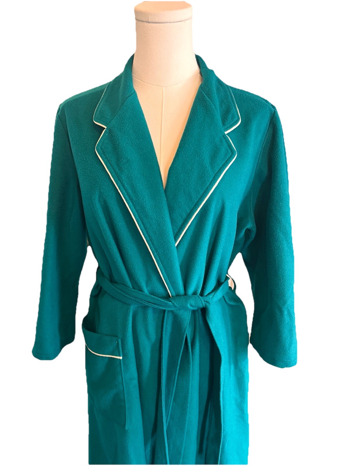 Famous Bodies Vintage Women’s Robe Housecoat Teal Large USA Belt