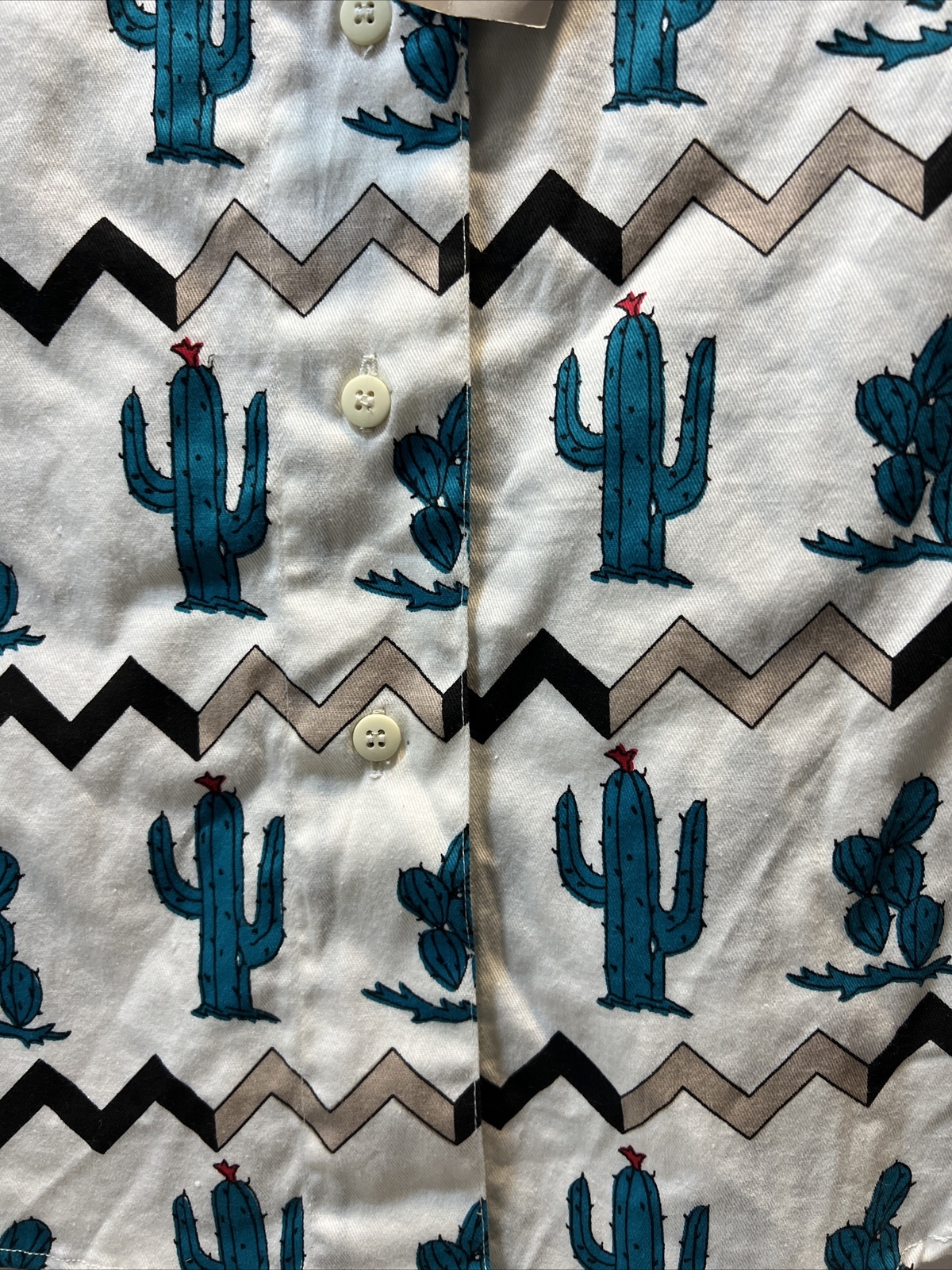 NWT Vintage Southwest Canyon Womens Rodeo Queen Western Shirt Cactus Size M
