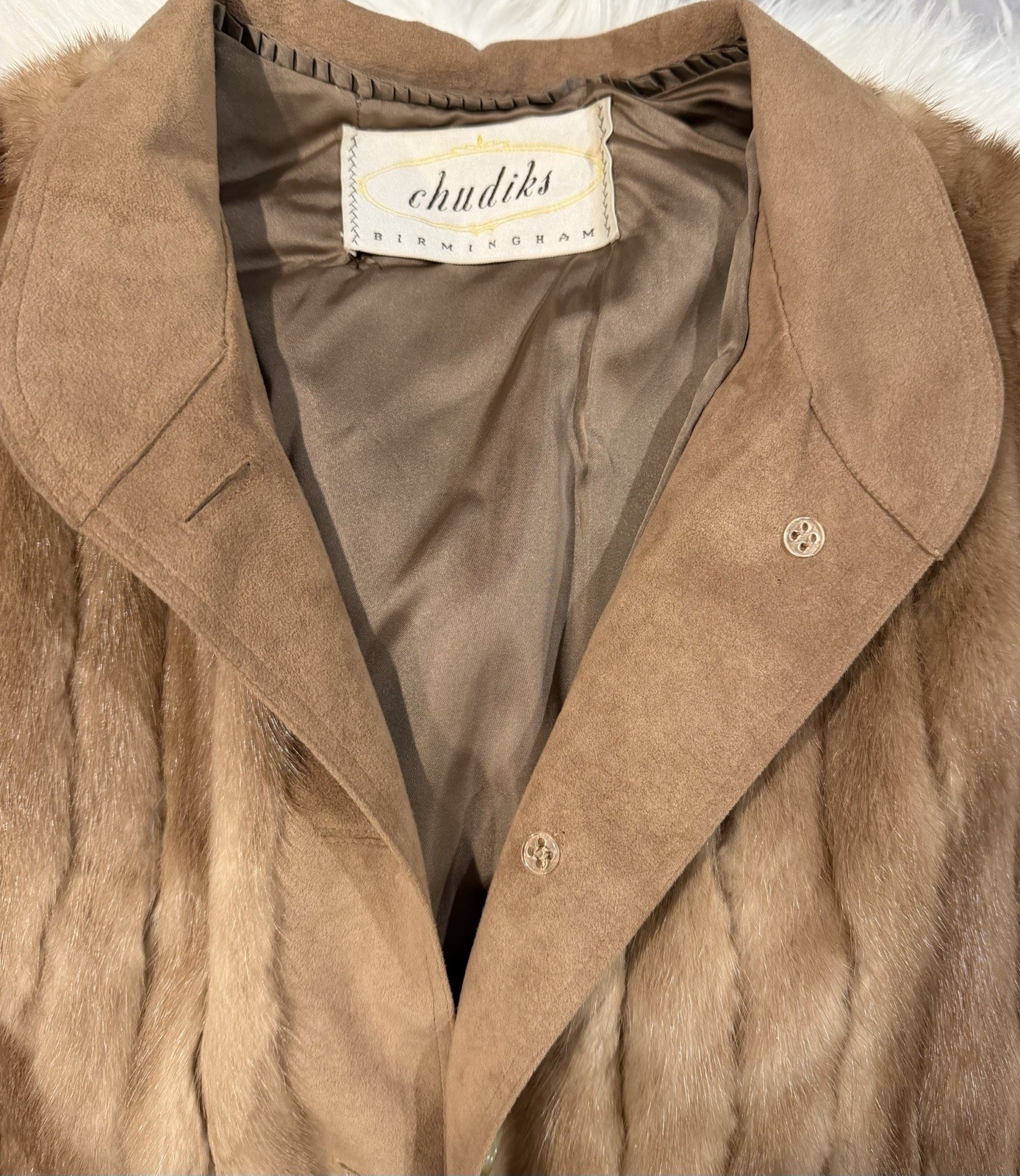 Chudiks Women’s Vintage Brown Fur Suede Jacket Regular Size Stylish Outerwear