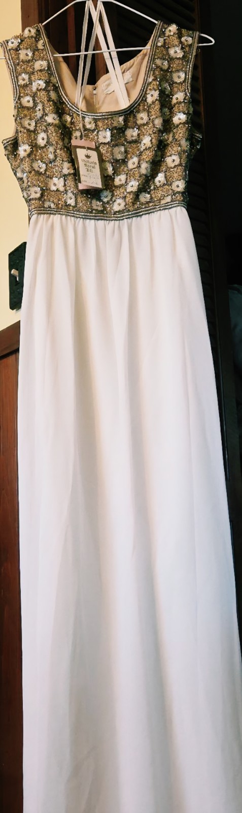 Vintage Victoria Royal Ltd Hand beaded Evening Gown New With Original Tags