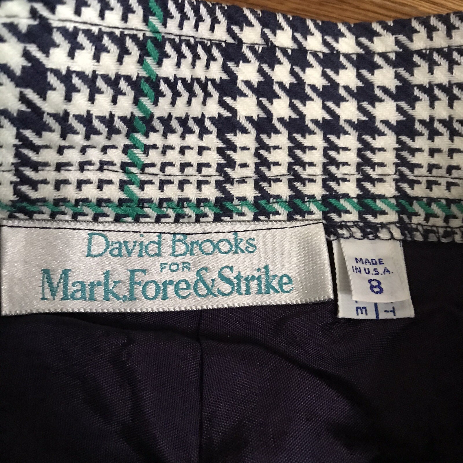 Y2k 80s David Brooks pleated trousers tapered pants Womens 8 plaid houndstooth
