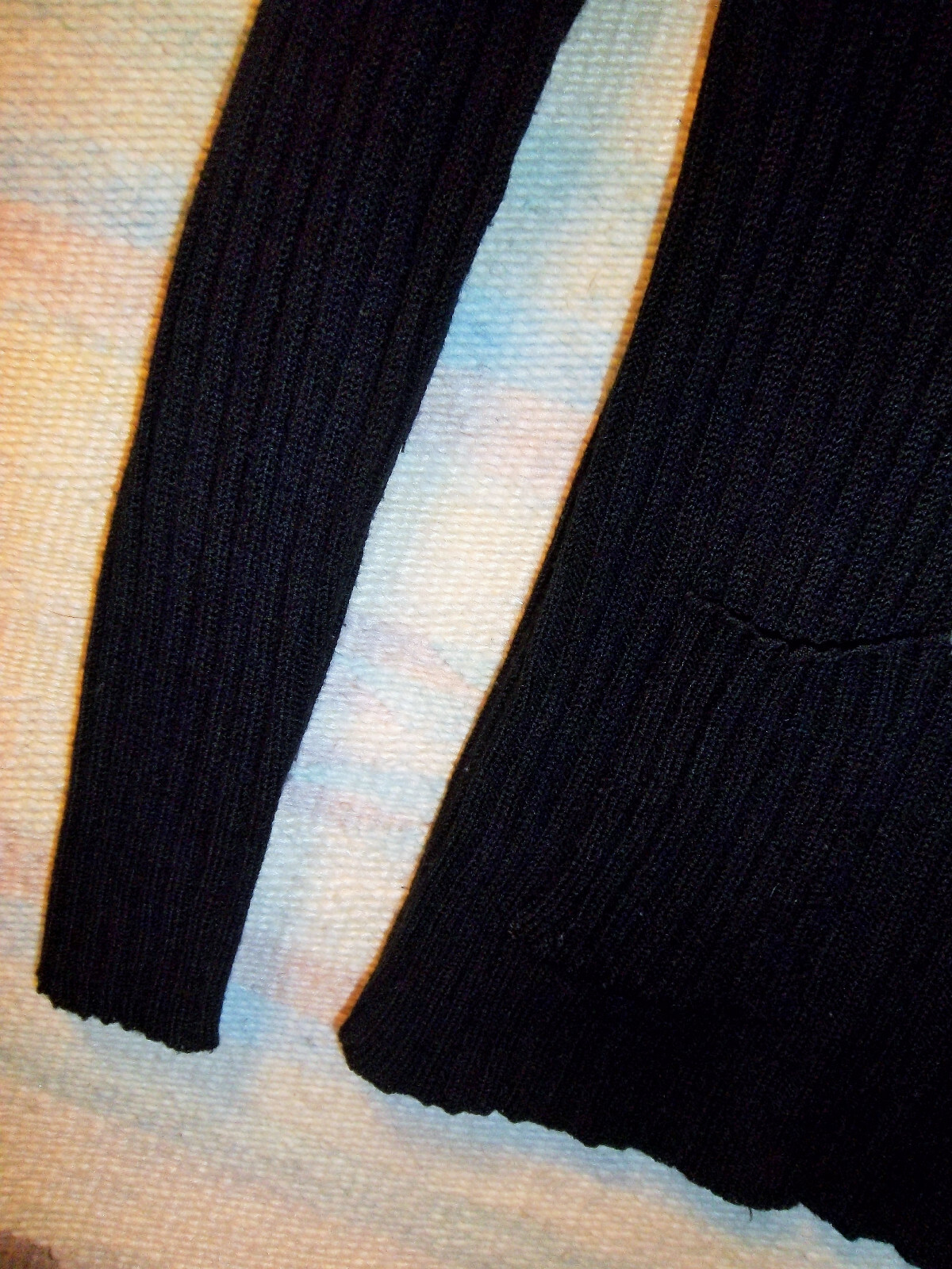 Vintage 70’s Cecily Black Tunic Sweater Top Size XS/S Pockets MoD