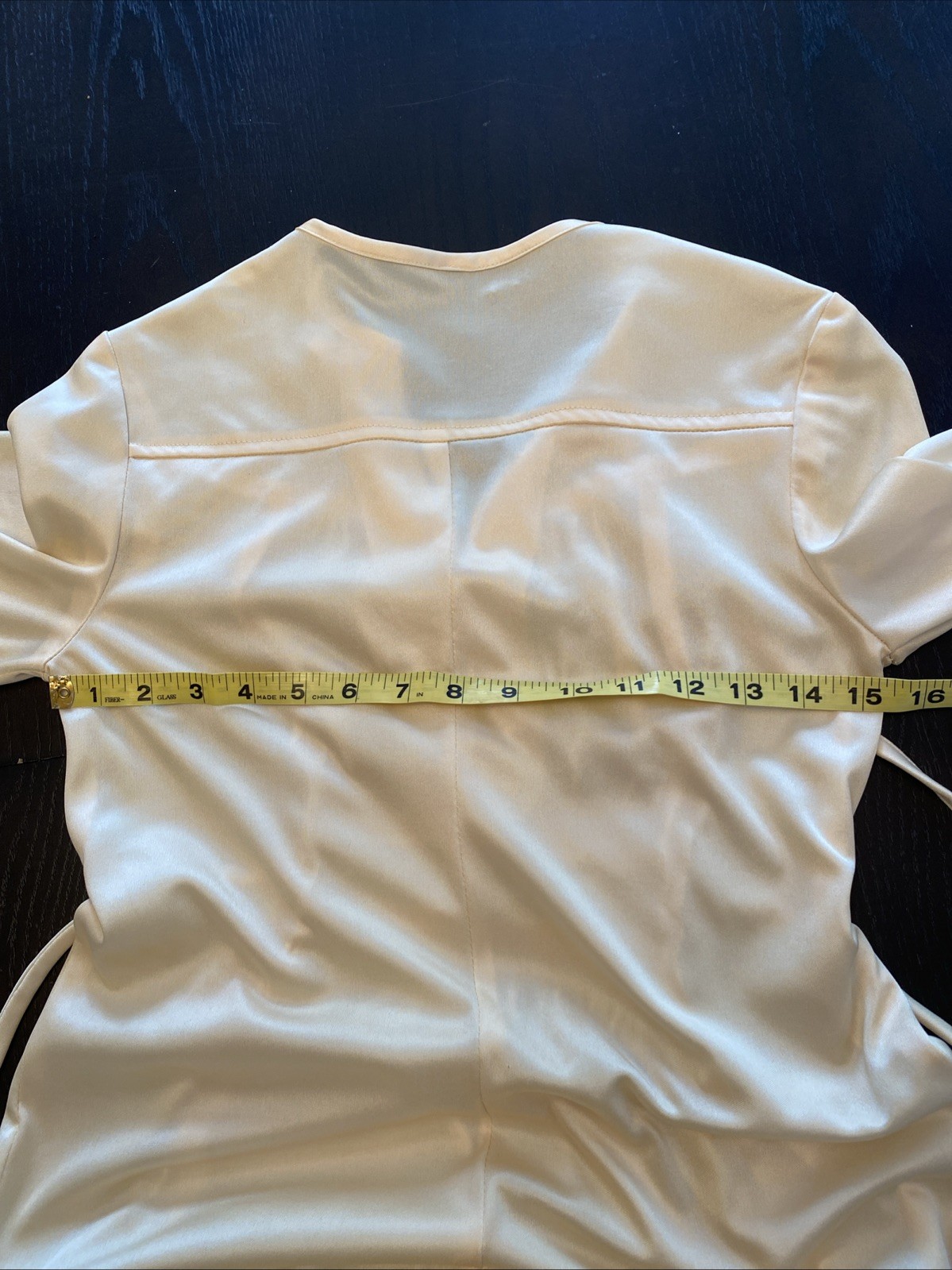 True Vintage 1970s Disco Career Dress Cream/Yellow Tie Belt Sz S?
