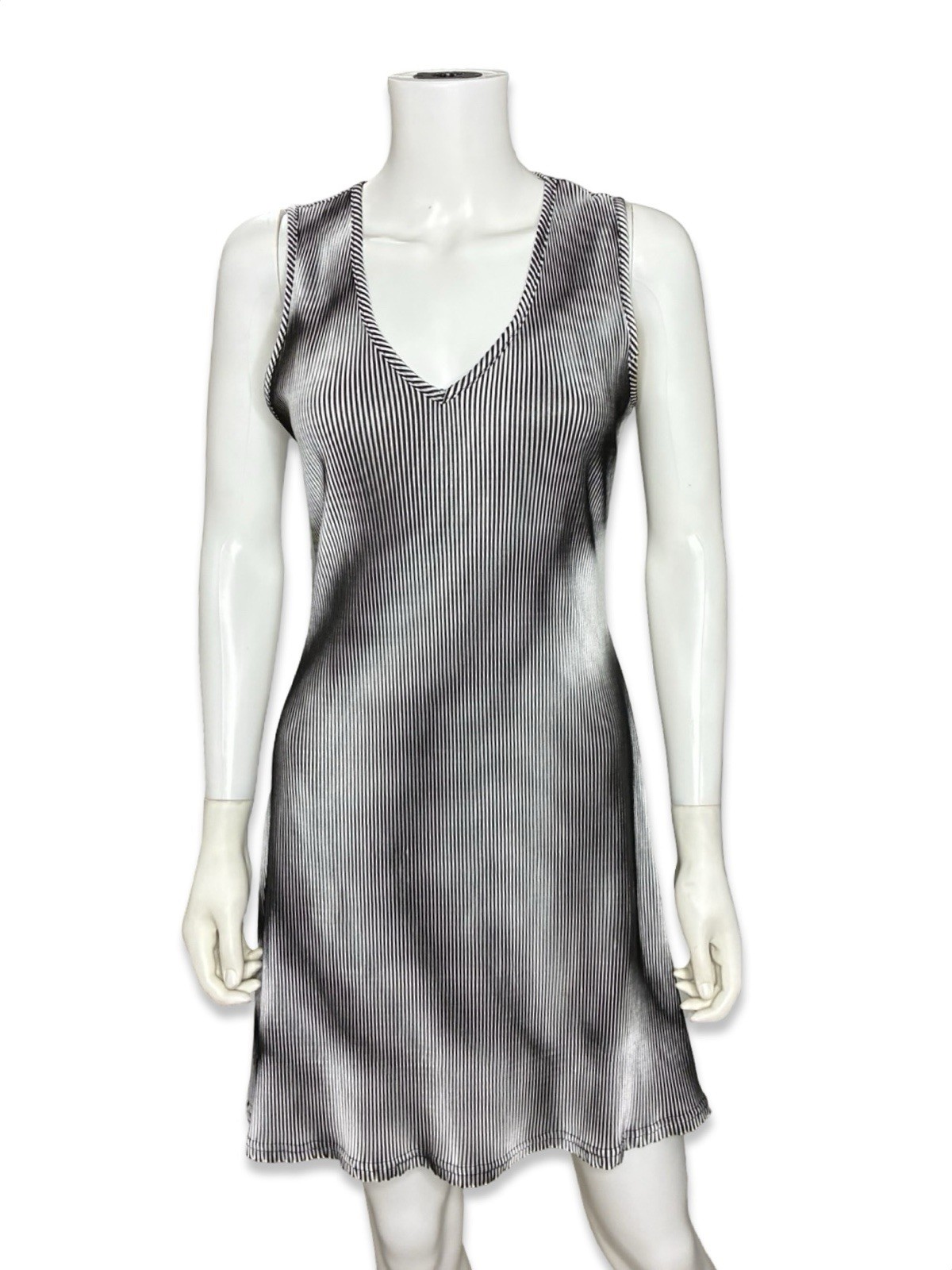 Joule Women’s VTG 90s Black White Striped Illusion Dress Grunge USA M