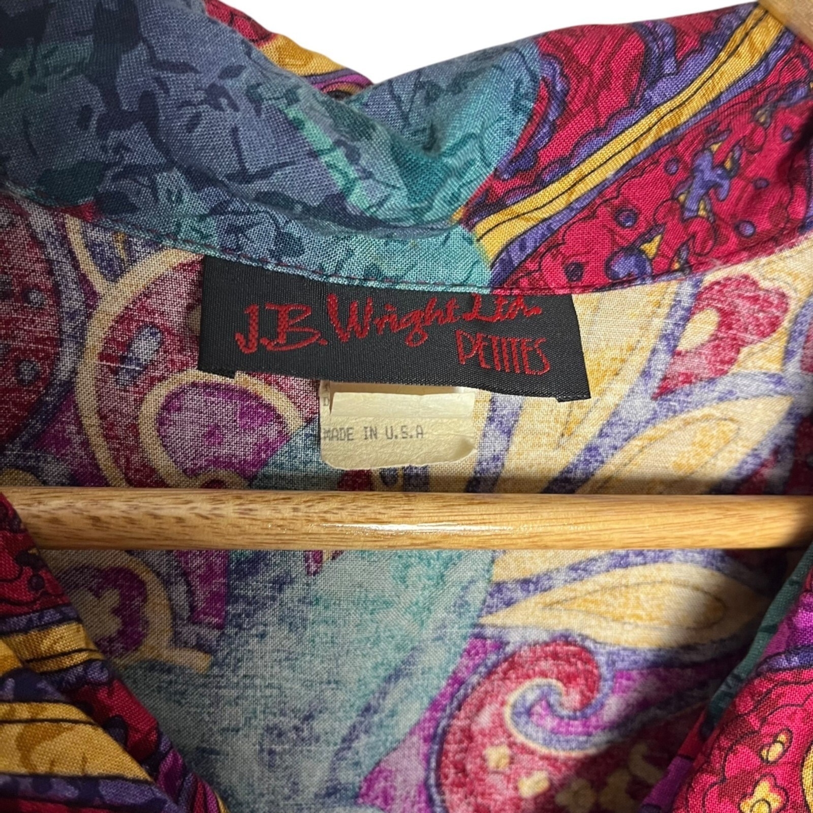 Vintage J.B. Wright Ltd Petites Paisley Floral Button Front Romper Size 12P