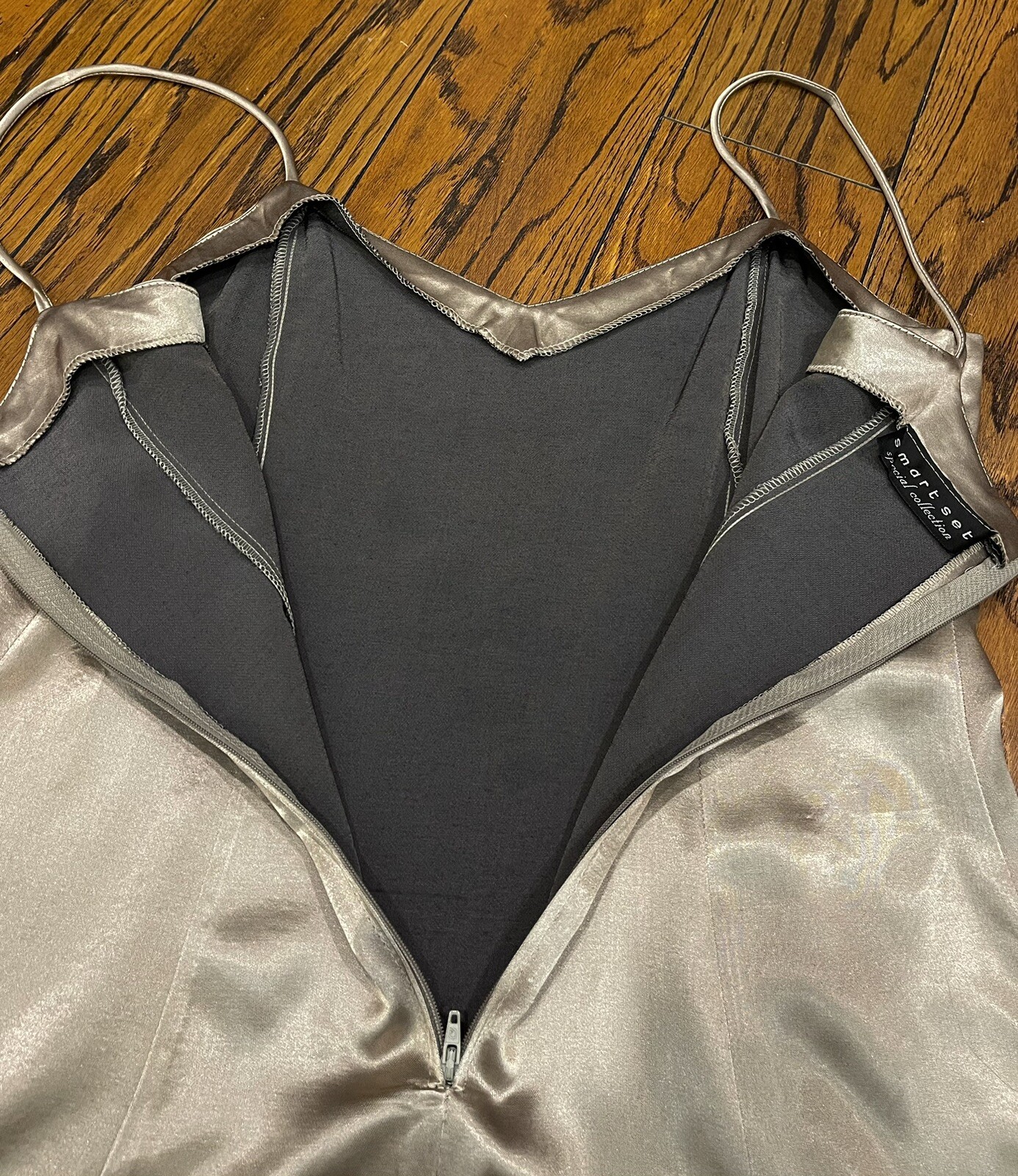 Vintage 90’s SATIN SLIP DRESS M Sexy Gold Y2K Party Beach Festival Rave Mini
