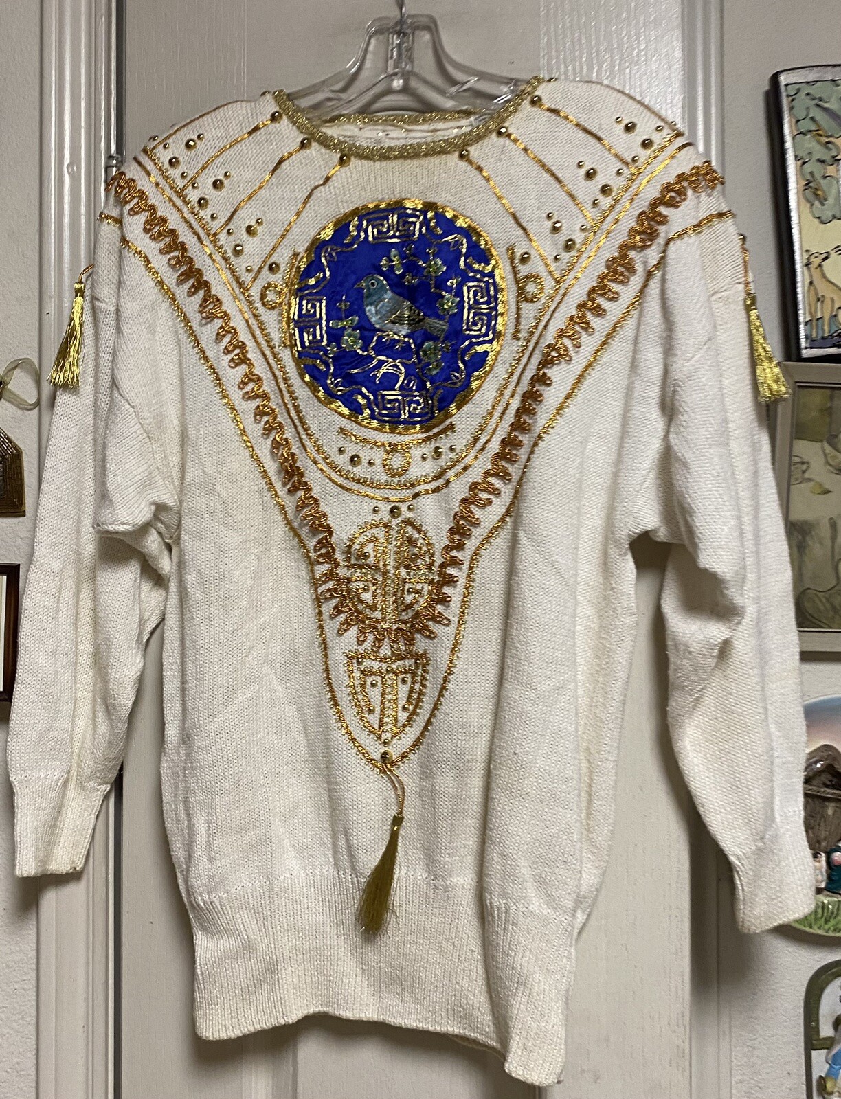 Absolutely Fabulous 1987 Gold Embellished Bonnie & Company Fashions Inc Sweater