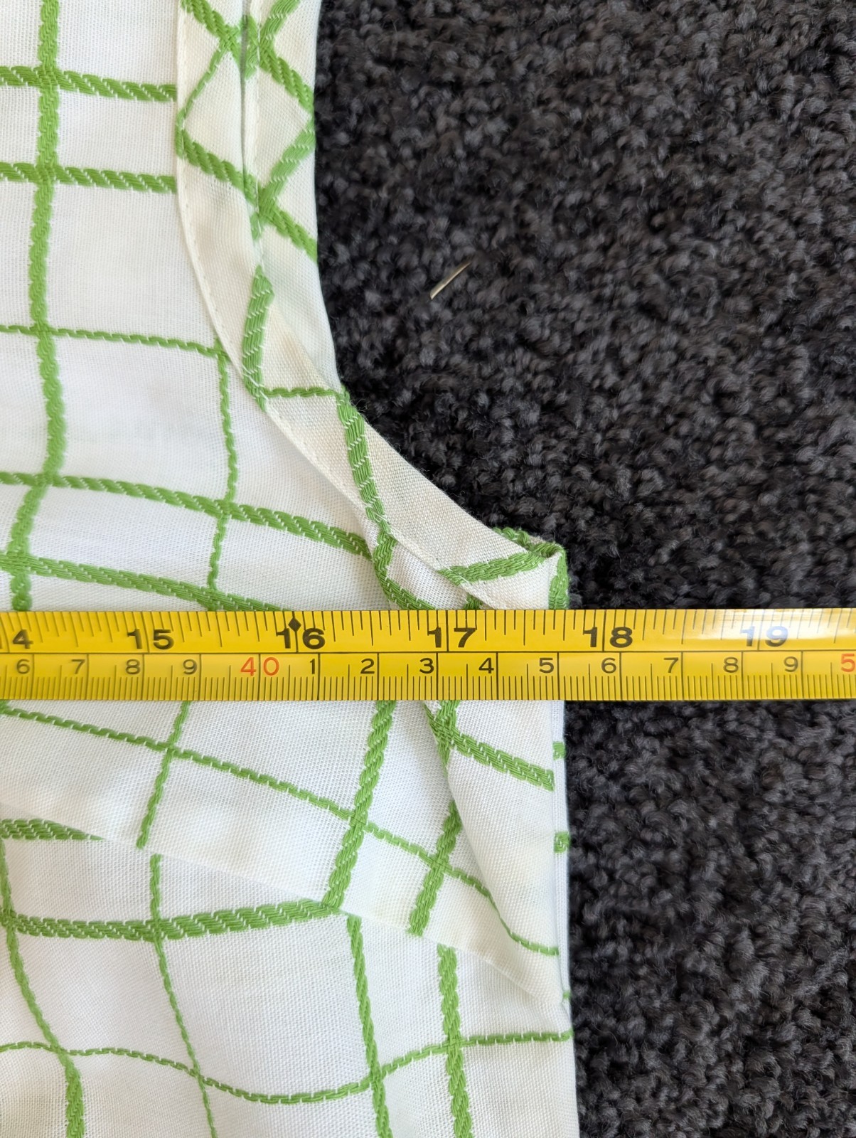 Vtg 1970s A-Line Shift Day Dress Light Weight NWOT Size M/L Mod Plaid Sleeveless