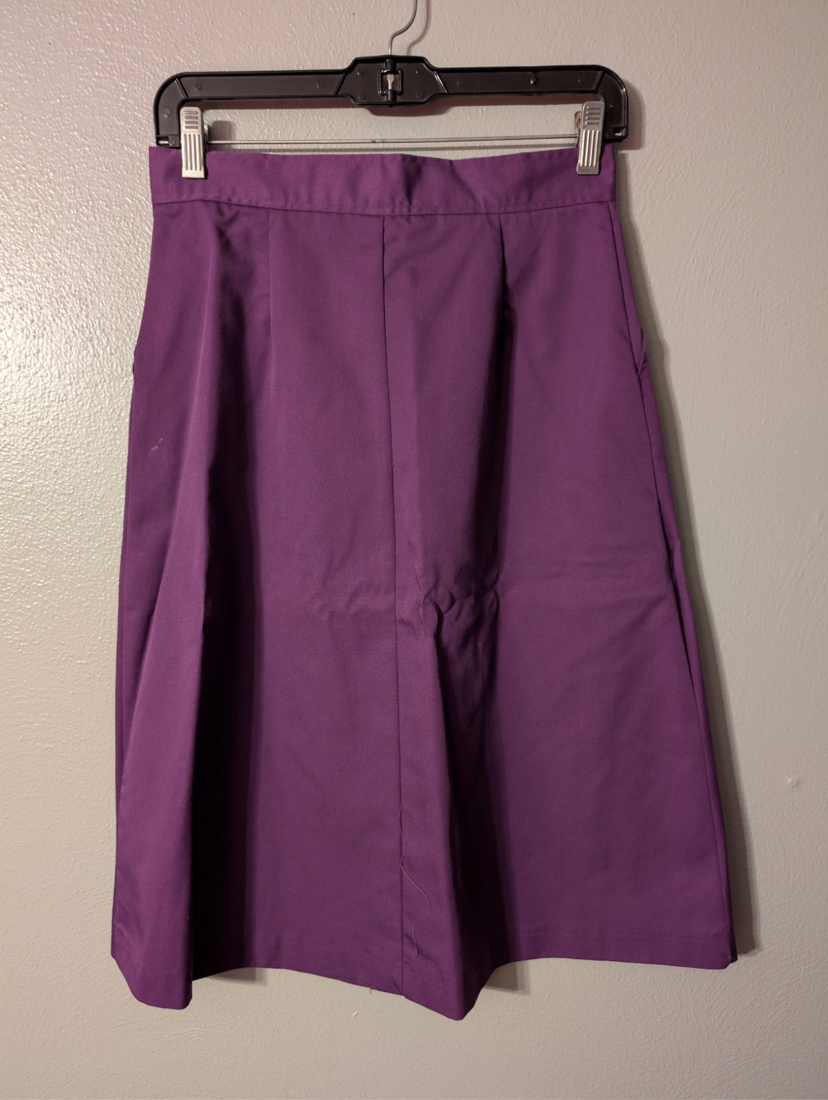 Vintage Hunter’s Glen Purple Button Front A-Line Skirt 9/10 Made in USA Pockets