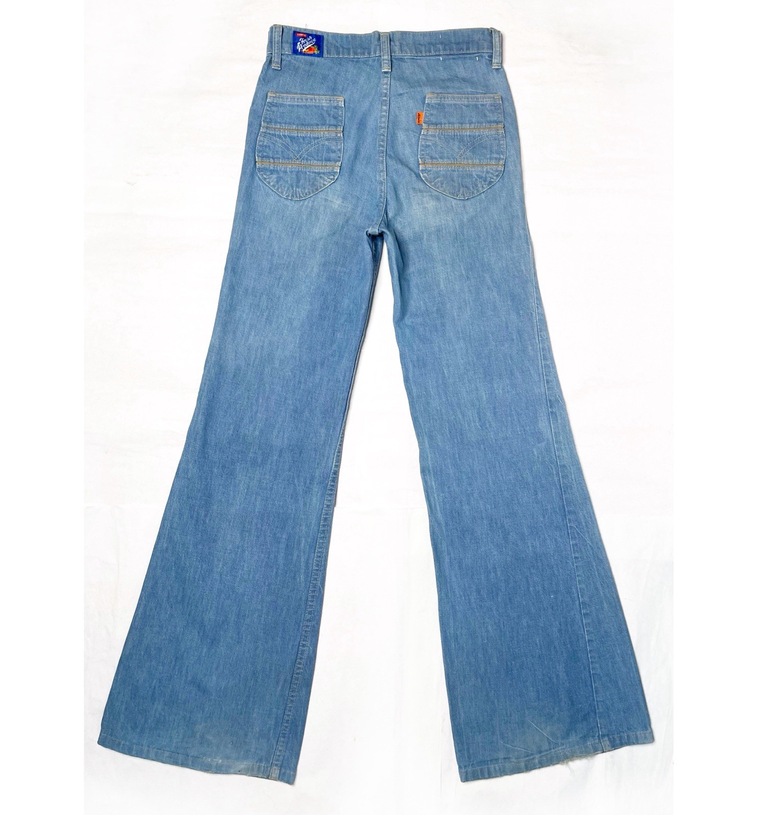 【RARE】Vintage 1978 Levi’s ✤ Fresh Produce Bell Bottom Orange Tab Jeans Fit 27×32