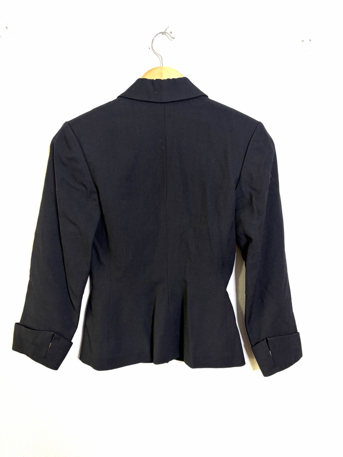 Vintage Suit 60s Black Skirt Jacket Sz XS 00 Petite Two piece Set Tiger brocade