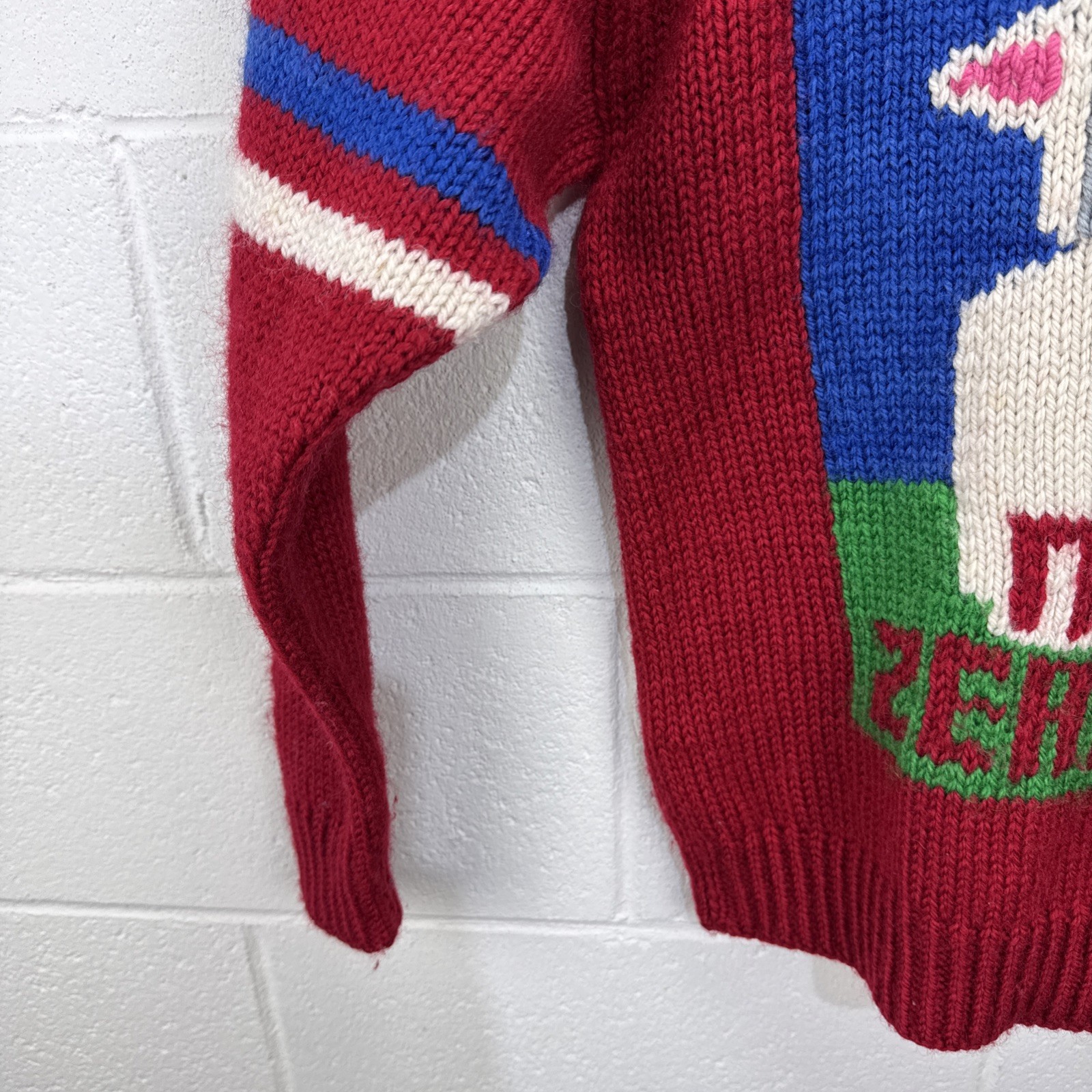 Vintage BABO 100% Wool Sweater Sheep Graphic Hand Crafted New Zealand Sz S