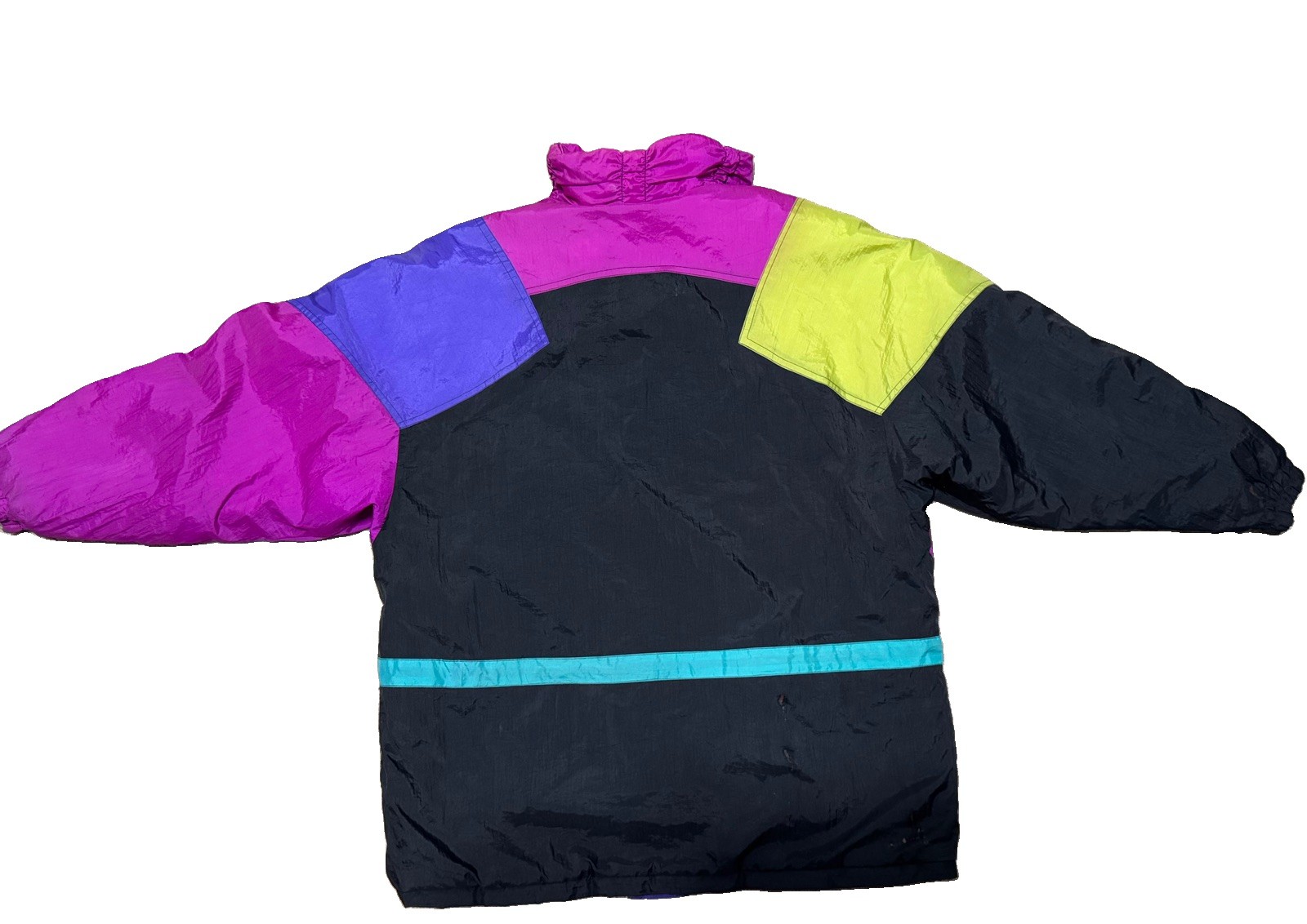 80’s Vtg GITANO Colorblock Hip-Hop RAVE Ski Parka Jacket Coat Size Medium