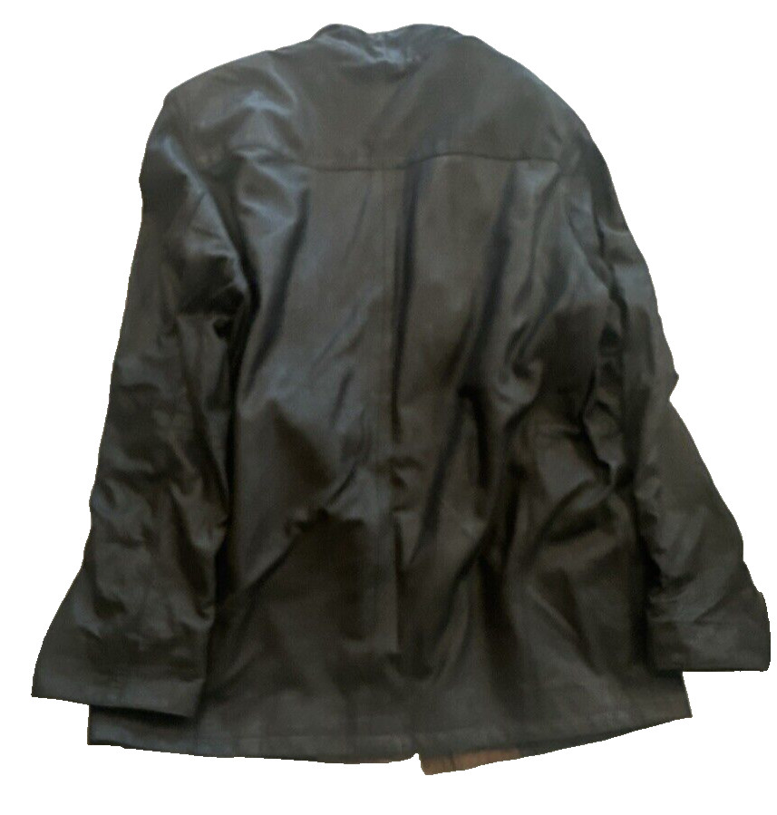 Remy Soft Leather Coat Jacket Drop Waist Black Women’s Size Medium Vintage