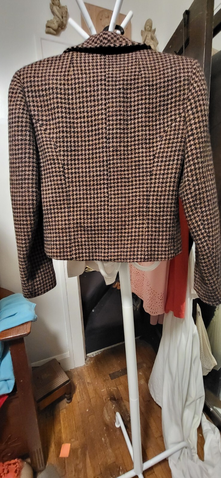 Vintage Gainsborough Irving Samuel Harris Tweed Black & Tan Houndstooth Suit