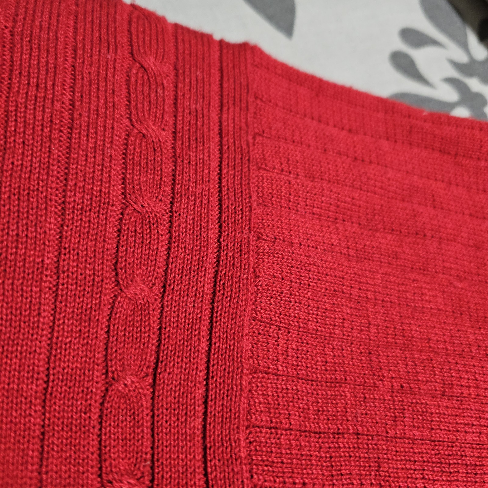 Vintage Kobe By Crystal-Kobe Red Cable Knit Acrylic Pullover Sweater 80s or 90s