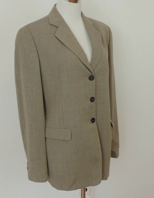 Vintage Giorgio Armani Le Collezioni Blazer Jacket 12 Gray Tweed Made In Italy