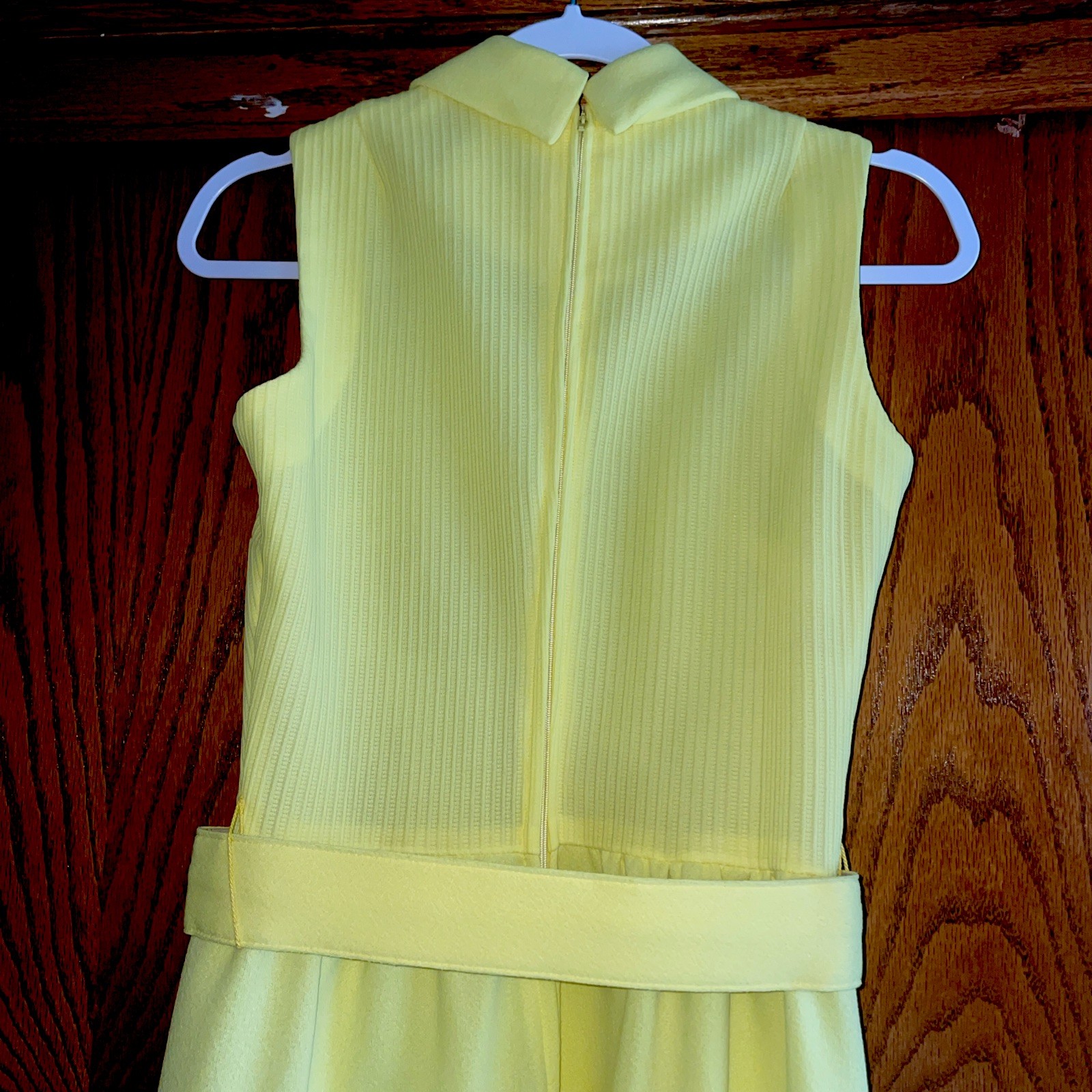 Vintage Jerrie Laurie Yellow Belted Maxie Dress Women’s Size 8 Sleeveless, USA