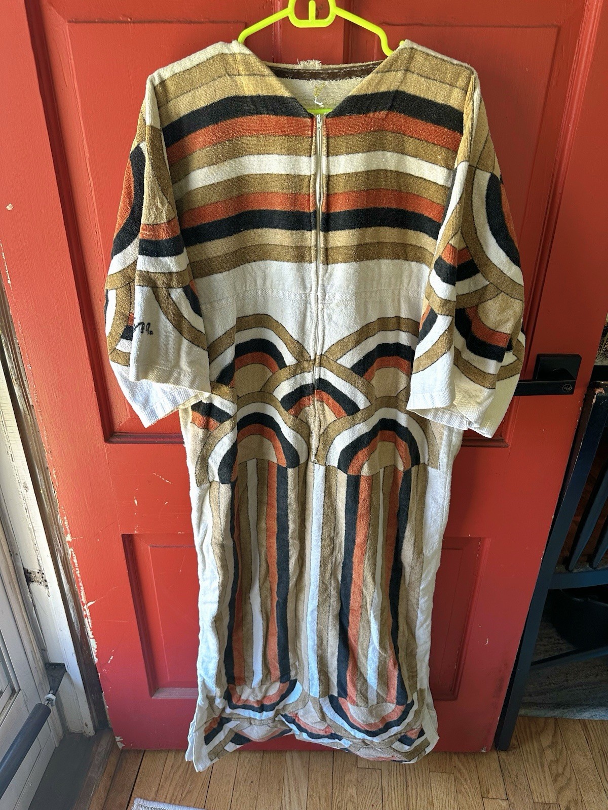 Vintage Retro Terricloth Cover Up Dress Long Maxi Boho Hippie L/XL