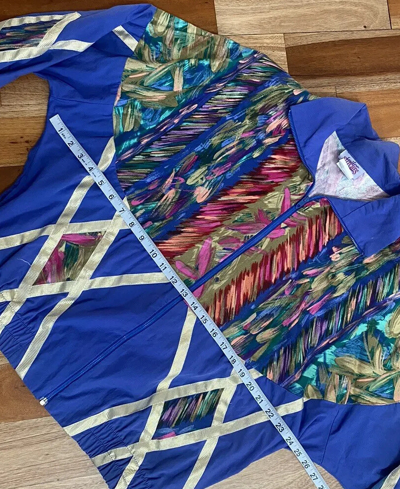 VINTAGE 80s 90s SOUTHERN STITCHES AND MORE TRACK JACKET SAVED BY BELL USA MADE