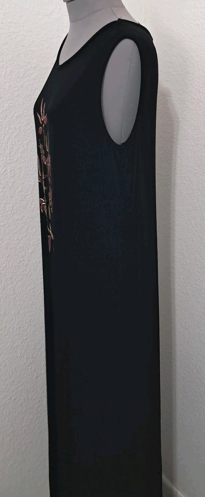 Vtg Copa Cabana Maxi Dress Medium Black Long Knit Sleeveless USA
