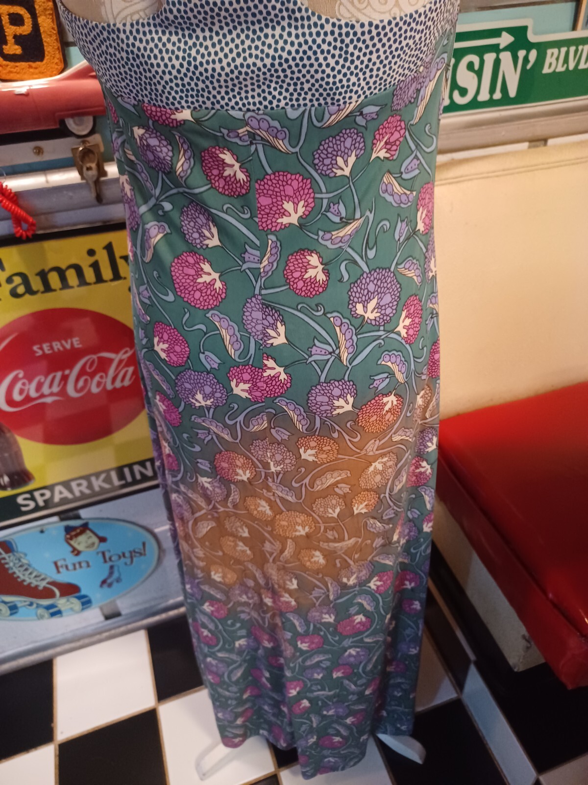 Vintage Mid-century 1970s Two-piece Maxi Dress With Jacket **FLAWS** MCM Mod