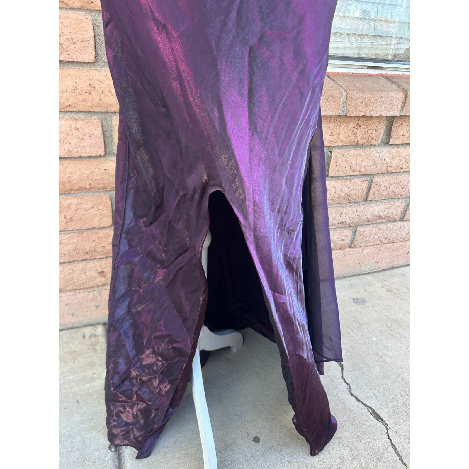 Dave & Johnny Vintage Iridescent Purple Gown 90s Dress Sz 7-8 Maxi Whimsigoth