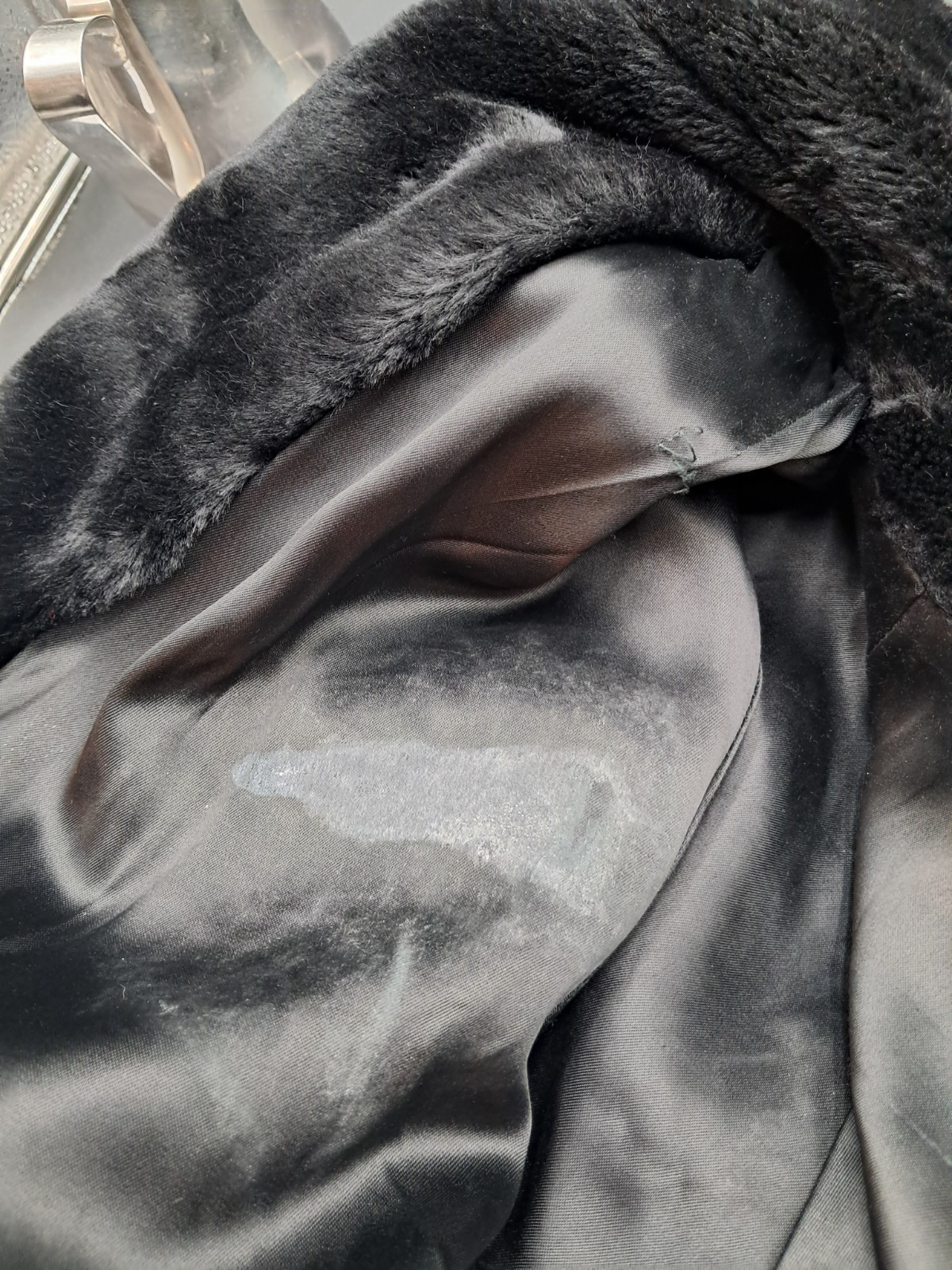Rare Find Vintage 1960s-80s Glensea GLENOIT Black Faux Fur Mob Glam Swing Coat *