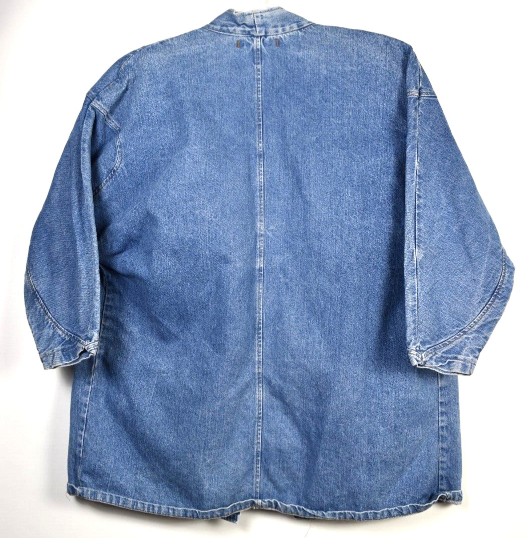 BEBE FURRRINA Large Women’s Vintage Denim Jacket 1 Snap Dolman Sleeve
